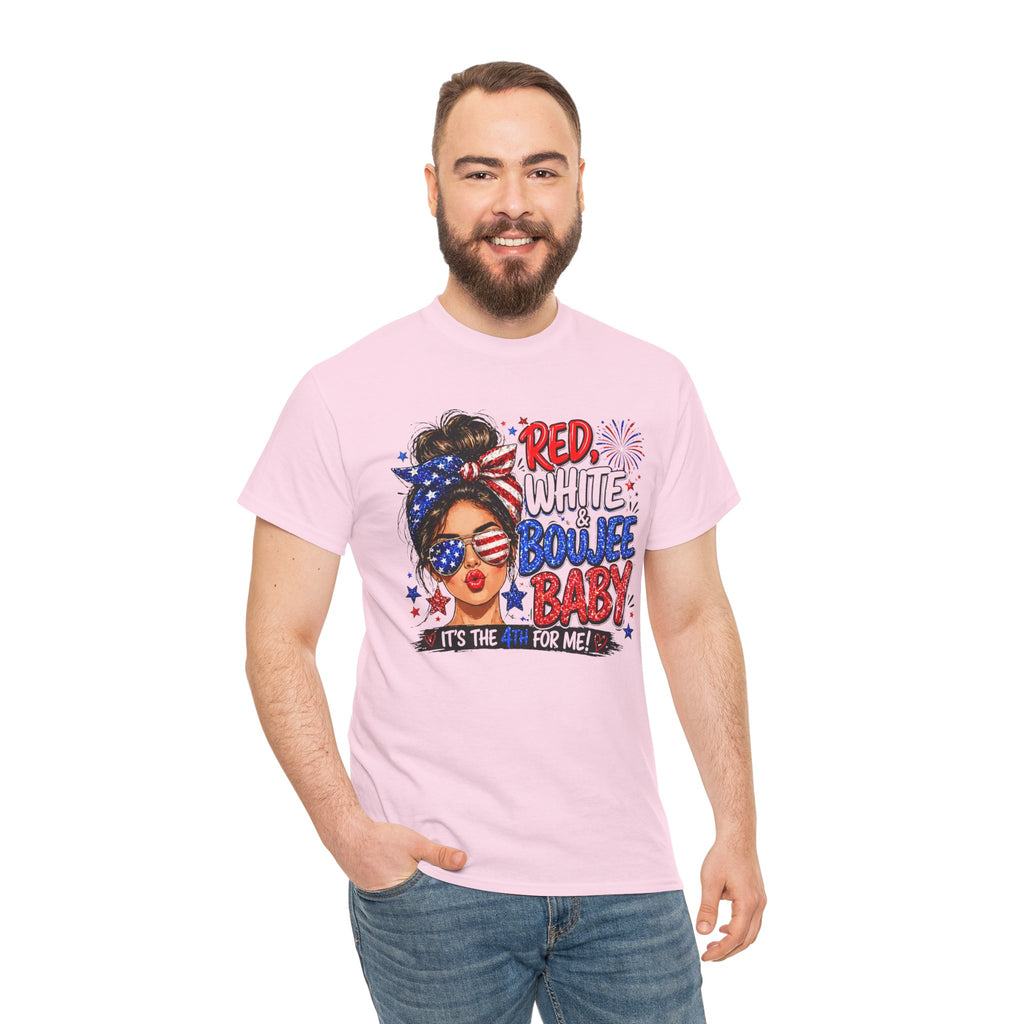 Patriotic 'Red White Boujee Baby' Tee – 4th of July Women's Graphic Shirt