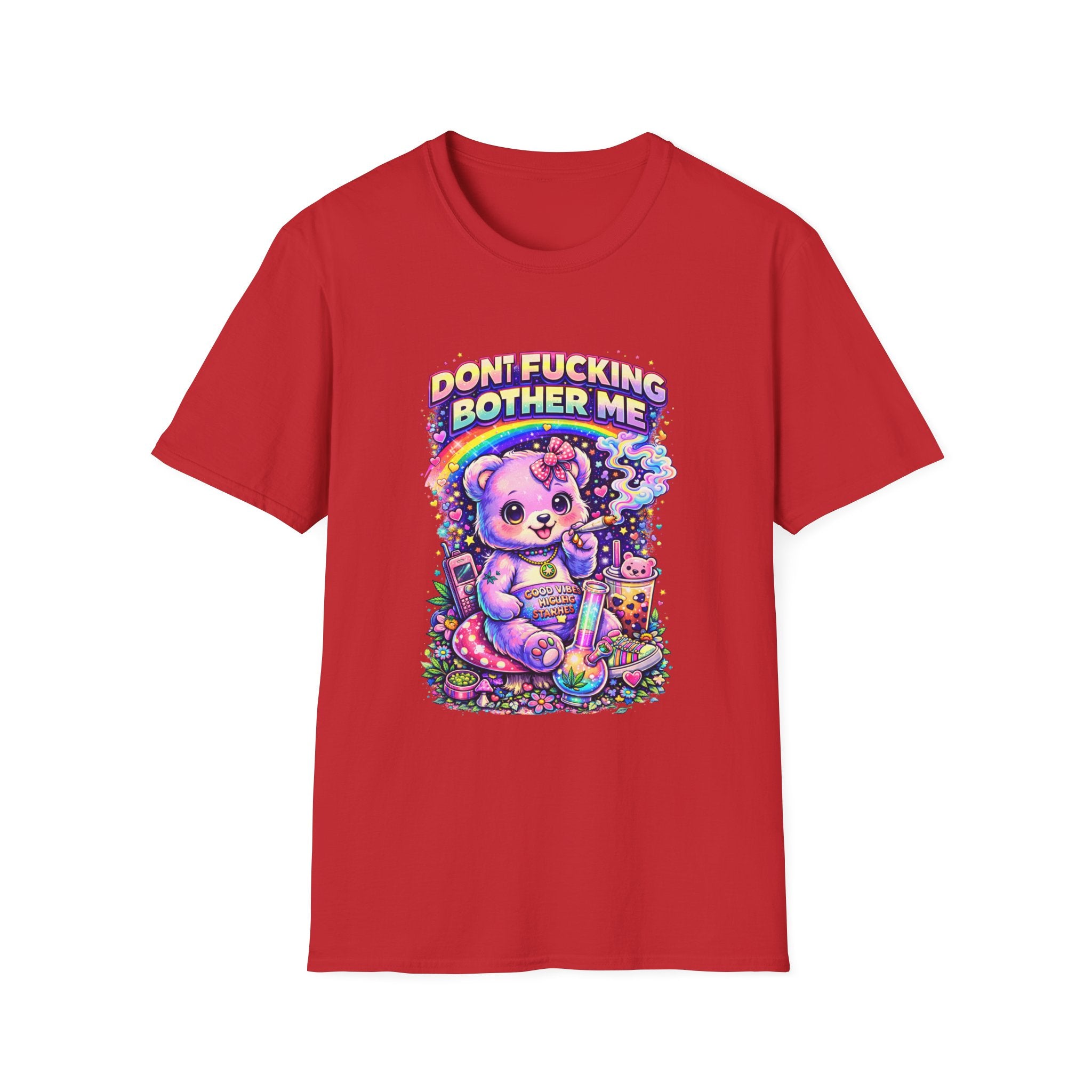 Don't Fucking Bother Me T-Shirt — Cute Retro Rainbow Bear Graphic Tee