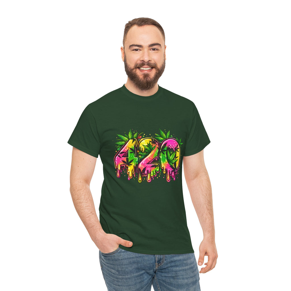 420 Drip Graphic T-Shirt — Cannabis Leaf Streetwear Tee
