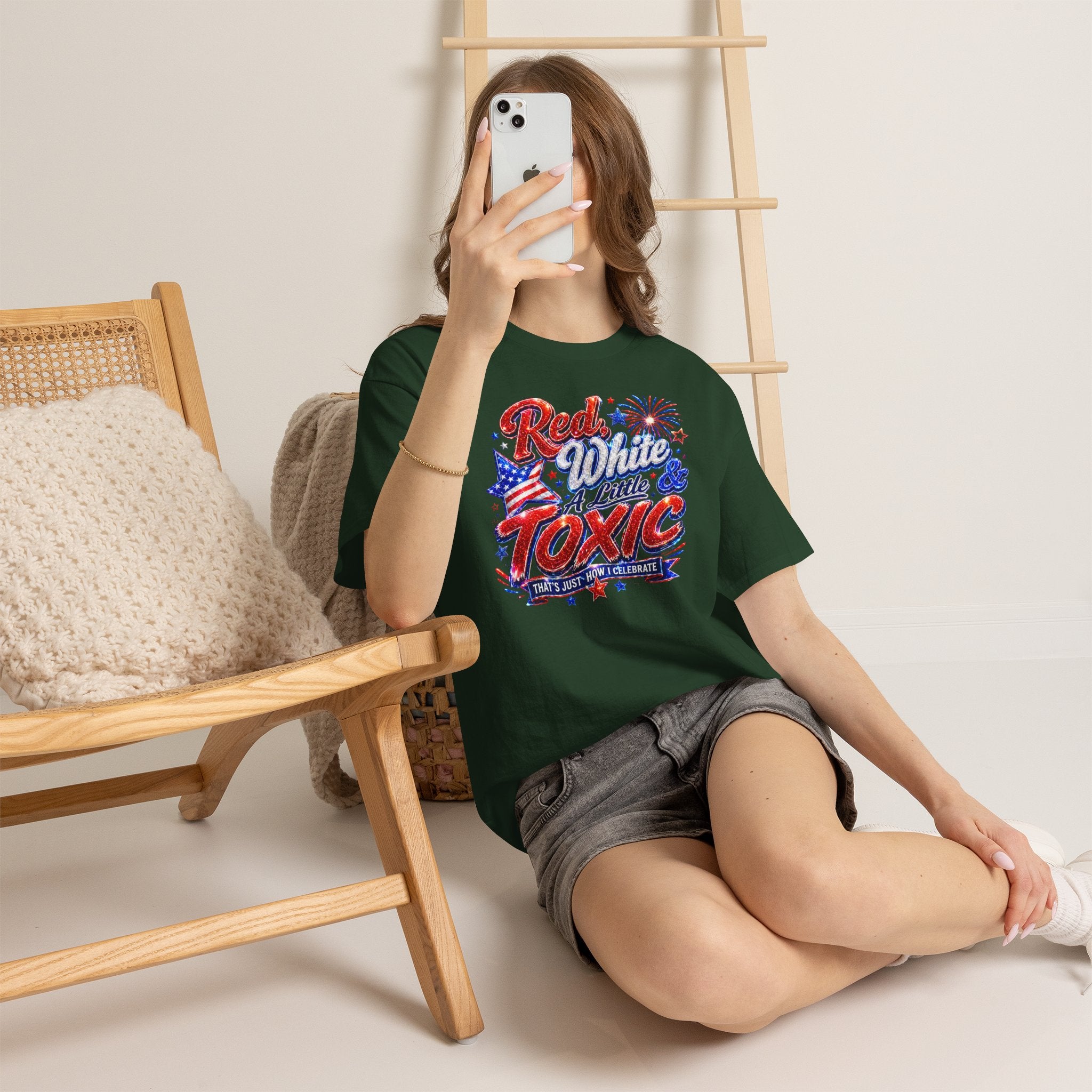 Red White & A Little Toxic Tee — Patriotic 4th of July Graphic T-Shirt