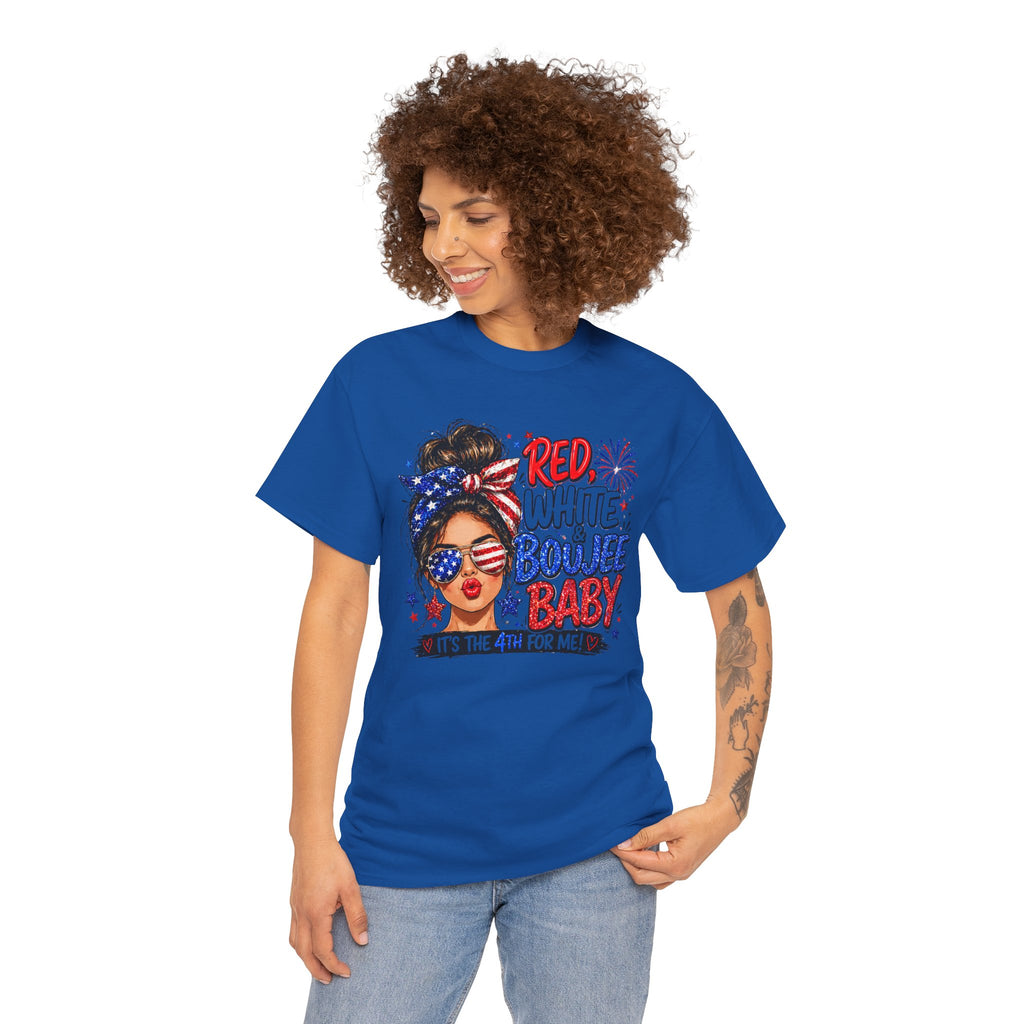 Patriotic 'Red White Boujee Baby' Tee – 4th of July Women's Graphic Shirt