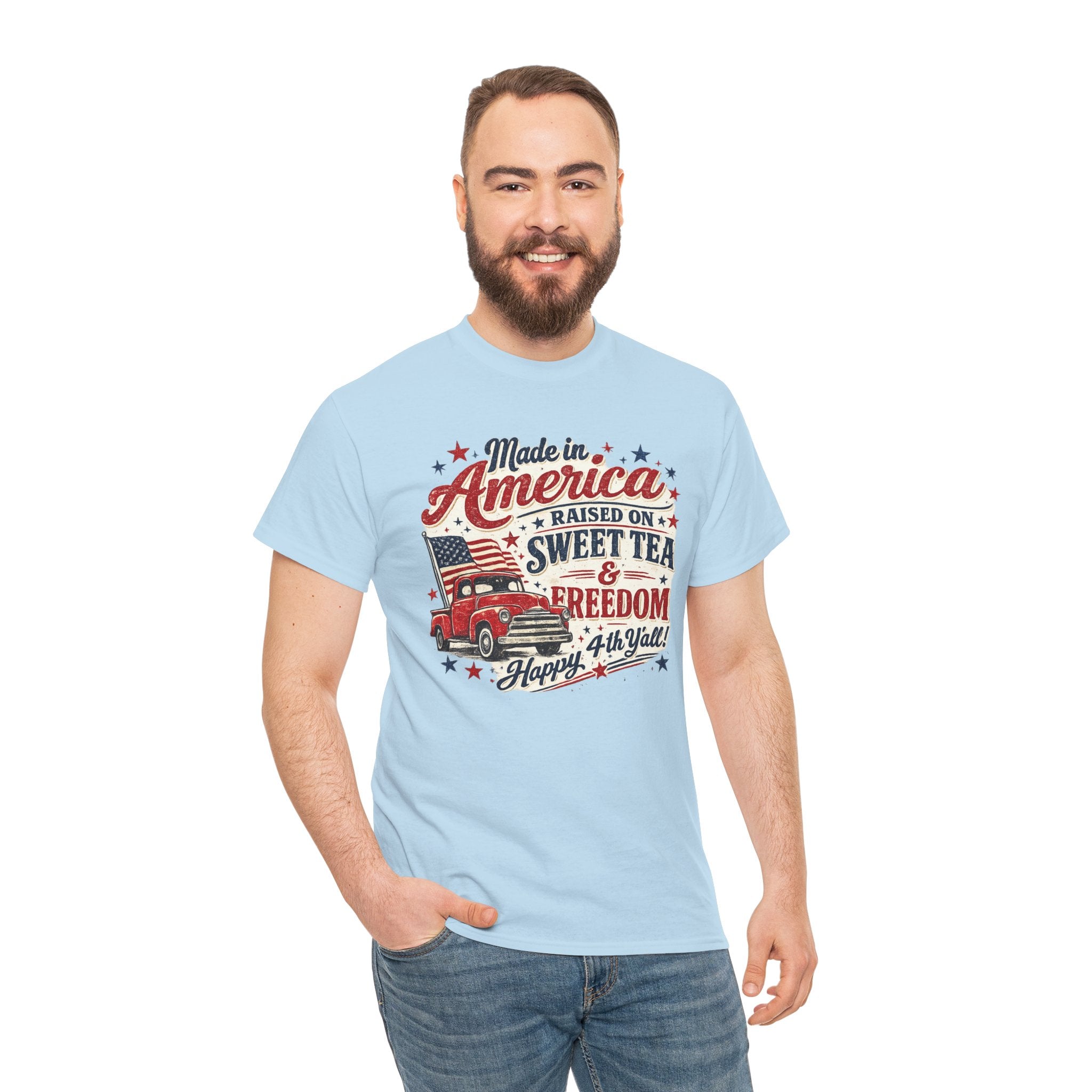 Made in America Sweet Tea & Freedom T-Shirt — 4th of July Patriotic Tee