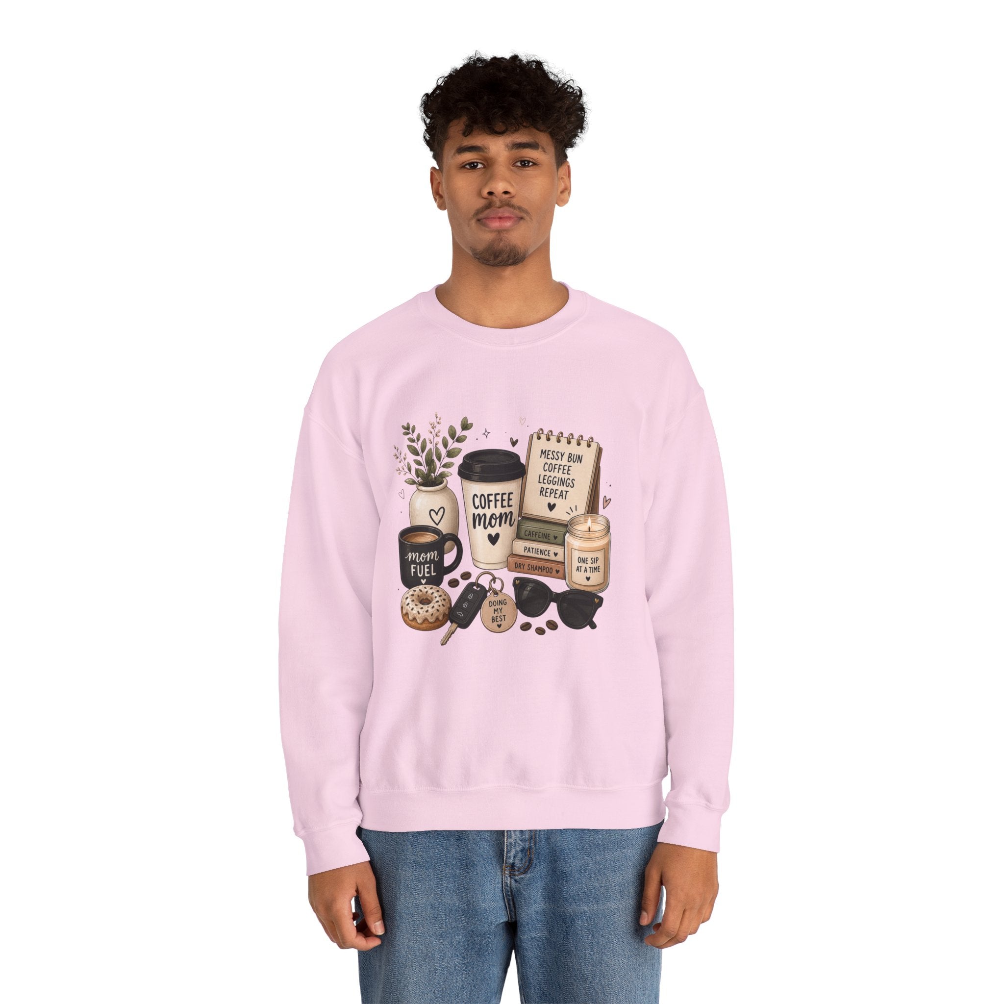 Coffee Mom Crewneck Sweatshirt — Cozy Morning Coffee Lover Graphic