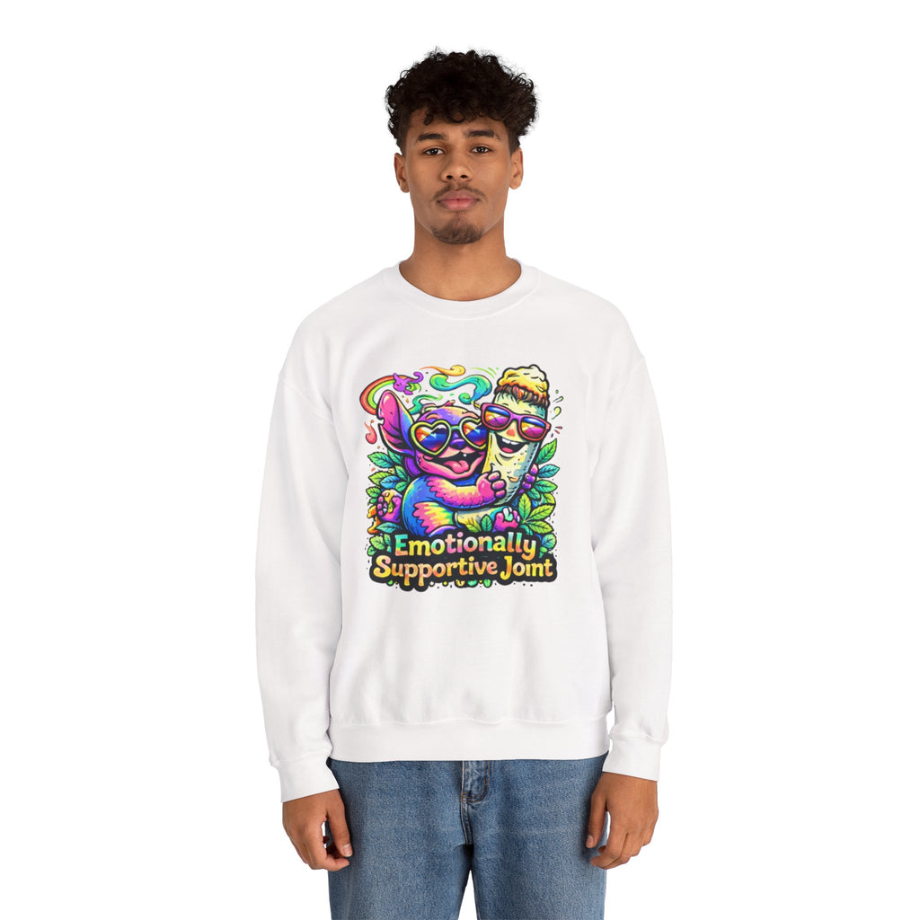 Emotionally Supportive Joint Sweatshirt — Cute Sloth & Joint Hug Graphic