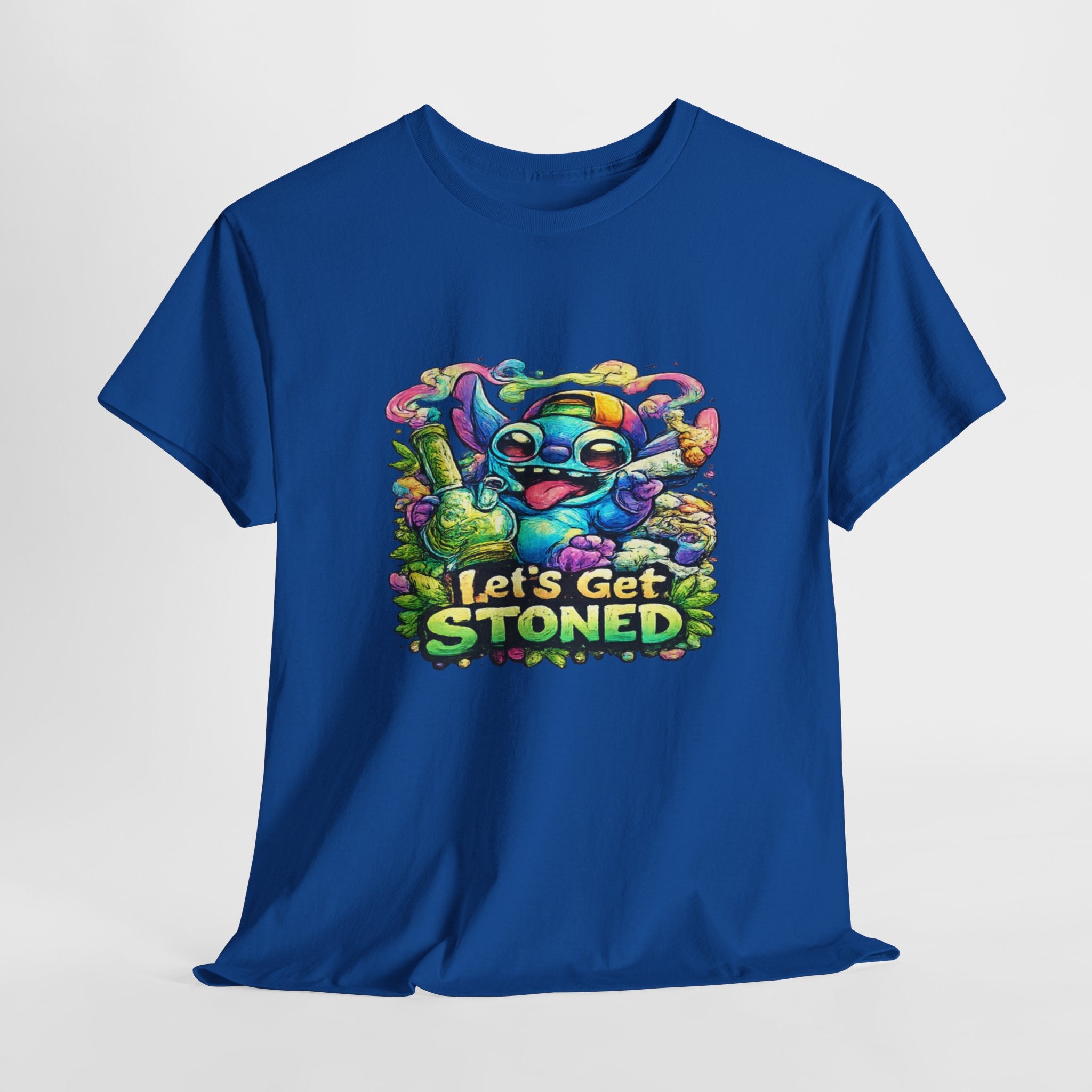 Let's Get Stoned T-Shirt — Colorful Trippy Alien Cannabis Tee