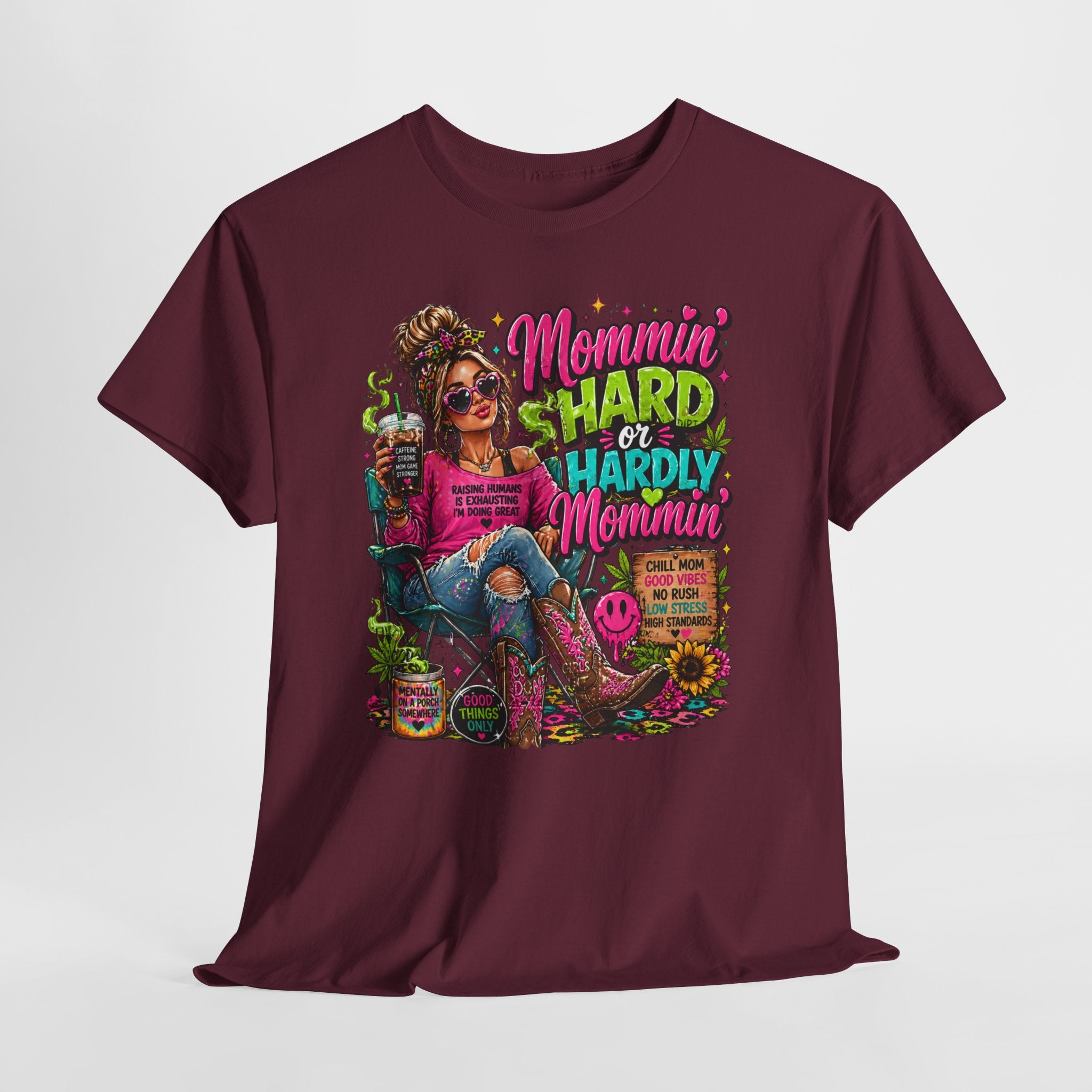 Mommin' Hard & Hardly Mommin' T-Shirt – Funny Mom Vacation Tee