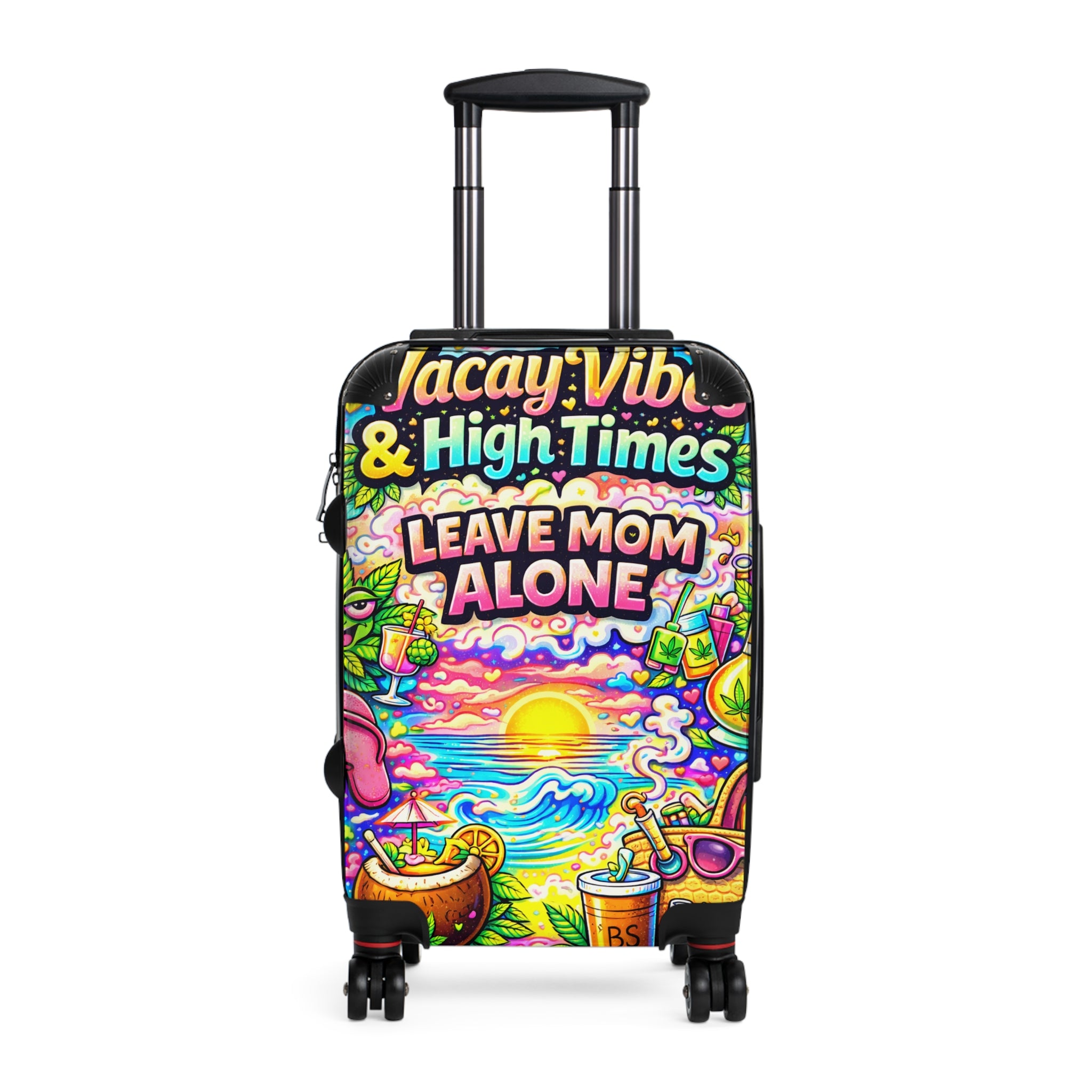 Leave Mom Alone Carry-On Suitcase – Colorful Beach Vibes Travel Luggage