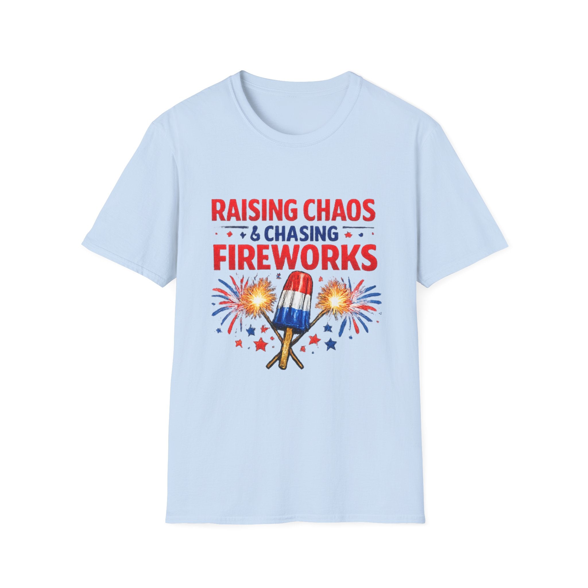 Patriotic 'Raising Chaos & Chasing Fireworks' T-Shirt