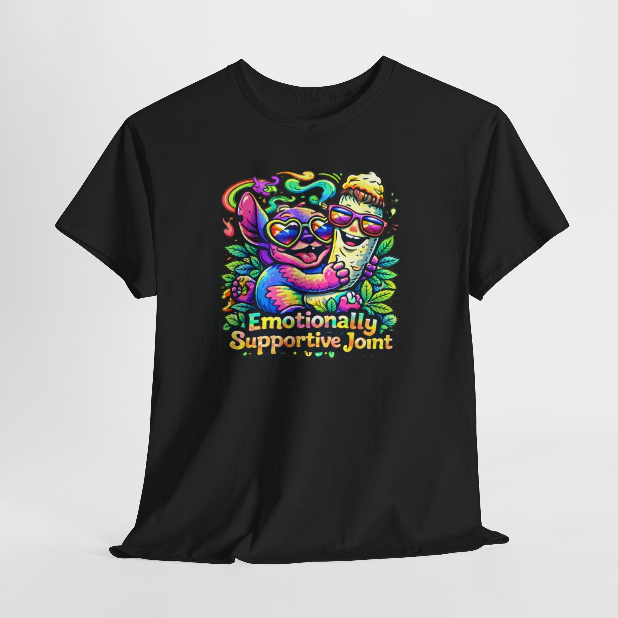 T-Shirt — "Emotionally Supportive Joint" Colorful Sloth & Ice Cream Graphic Tee