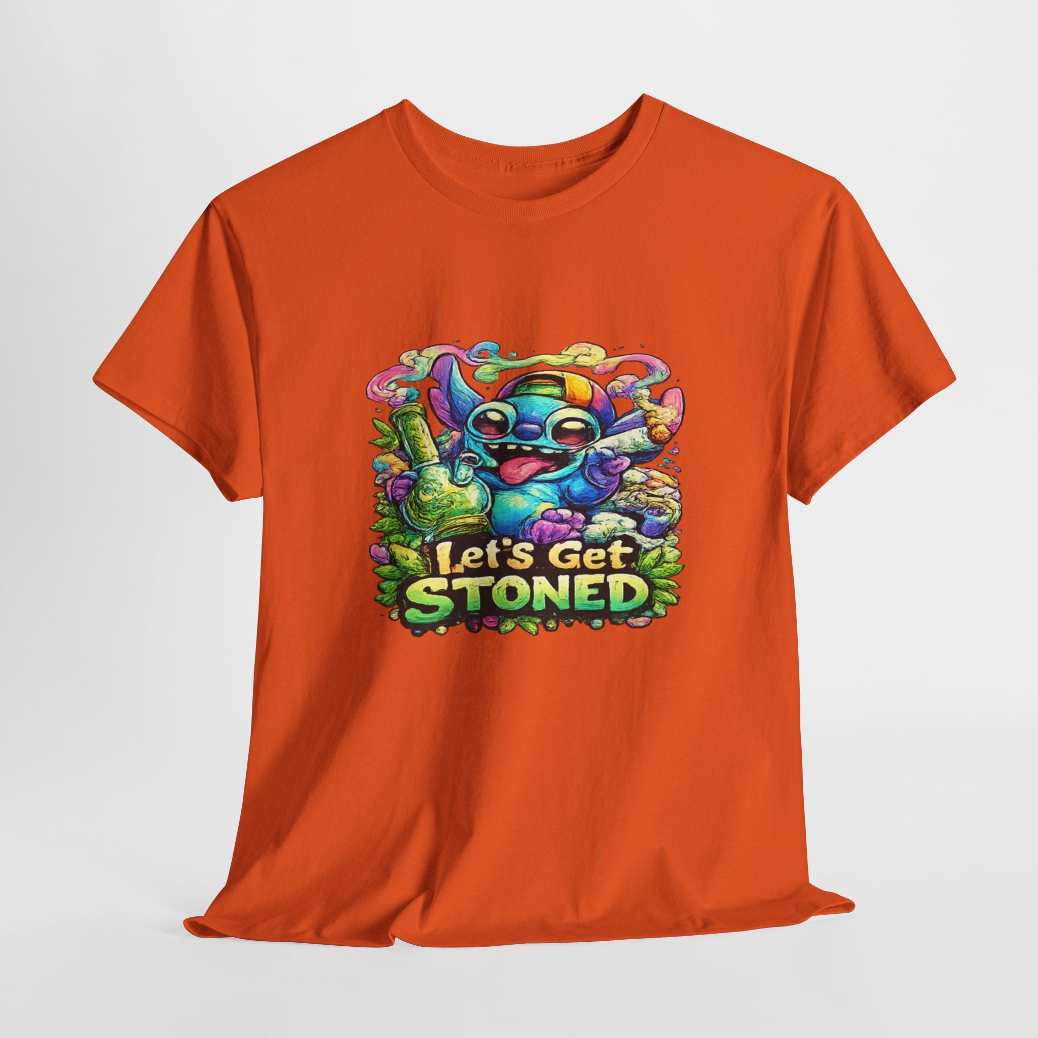 Let's Get Stoned T-Shirt — Colorful Trippy Alien Cannabis Tee