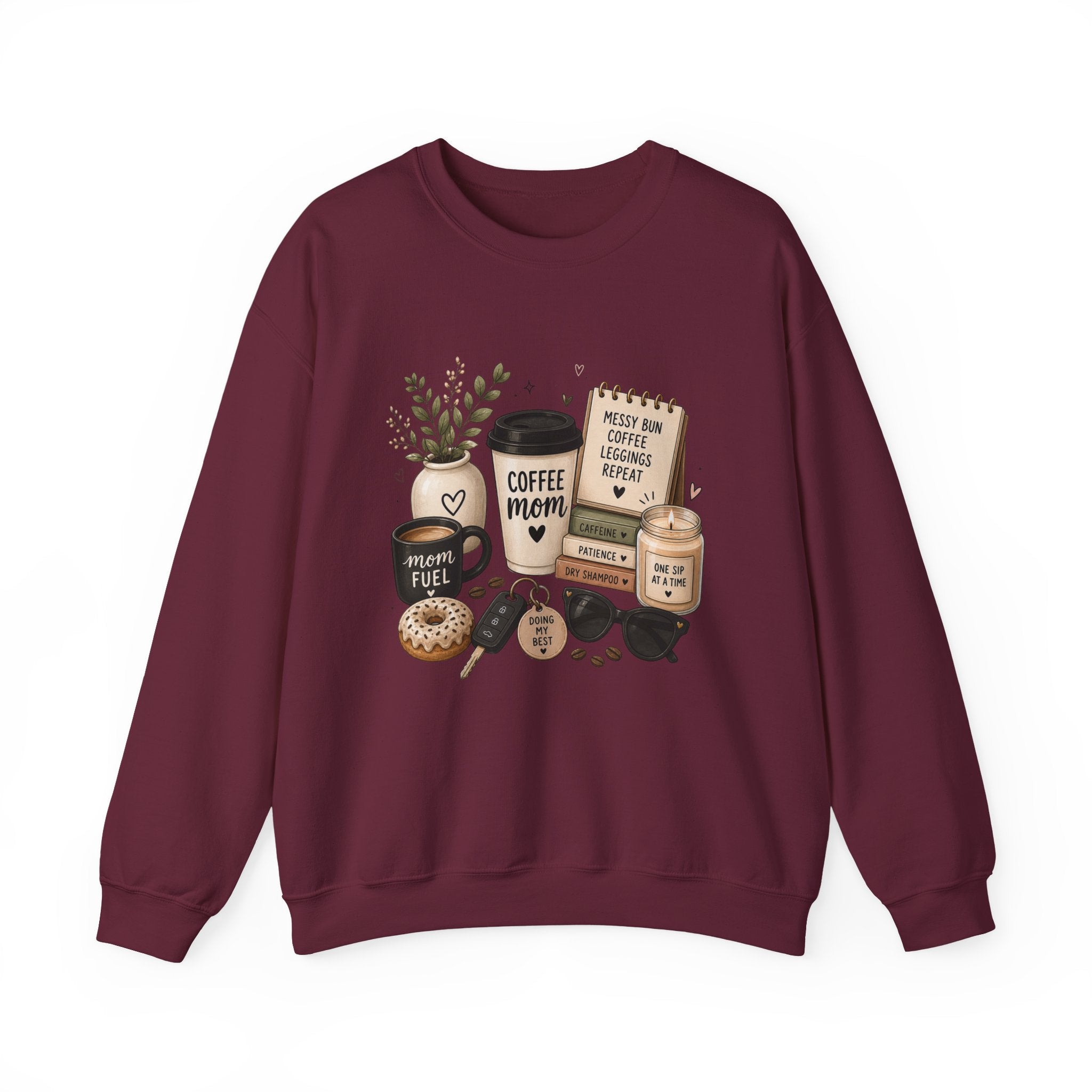 Coffee Mom Crewneck Sweatshirt — Cozy Morning Coffee Lover Graphic