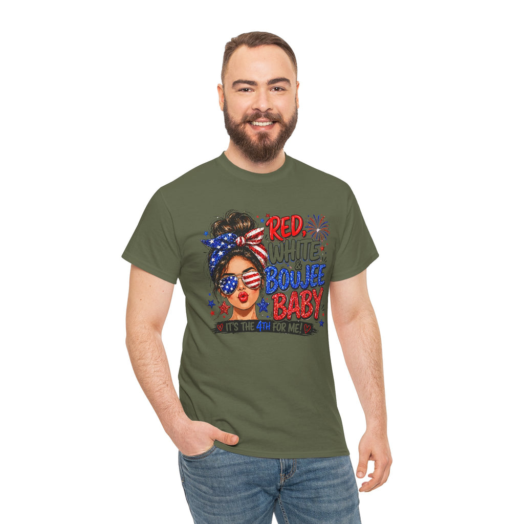 Patriotic 'Red White Boujee Baby' Tee – 4th of July Women's Graphic Shirt
