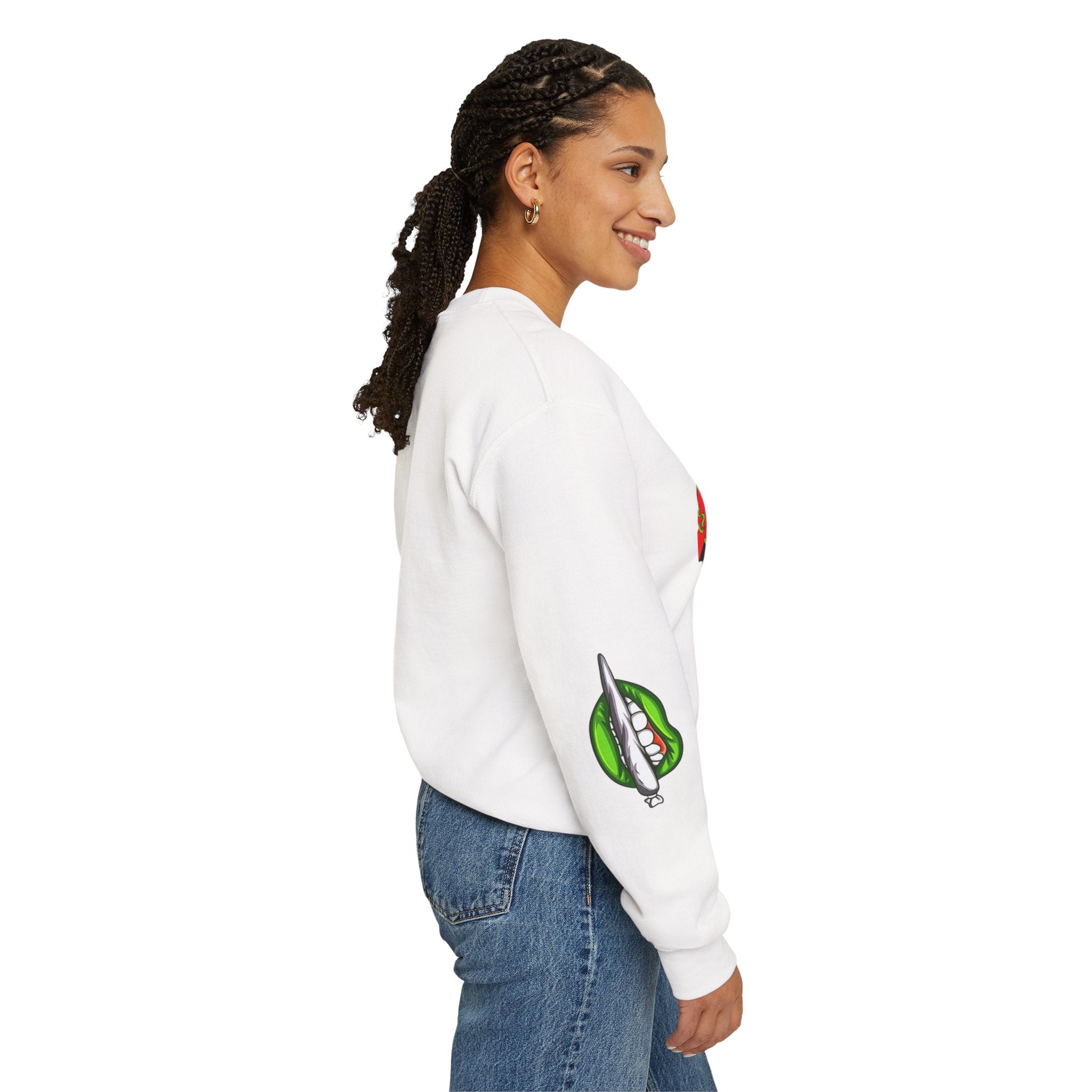 Stoner Chicks Crewneck Sweatshirt — Retro Cannabis Graphic