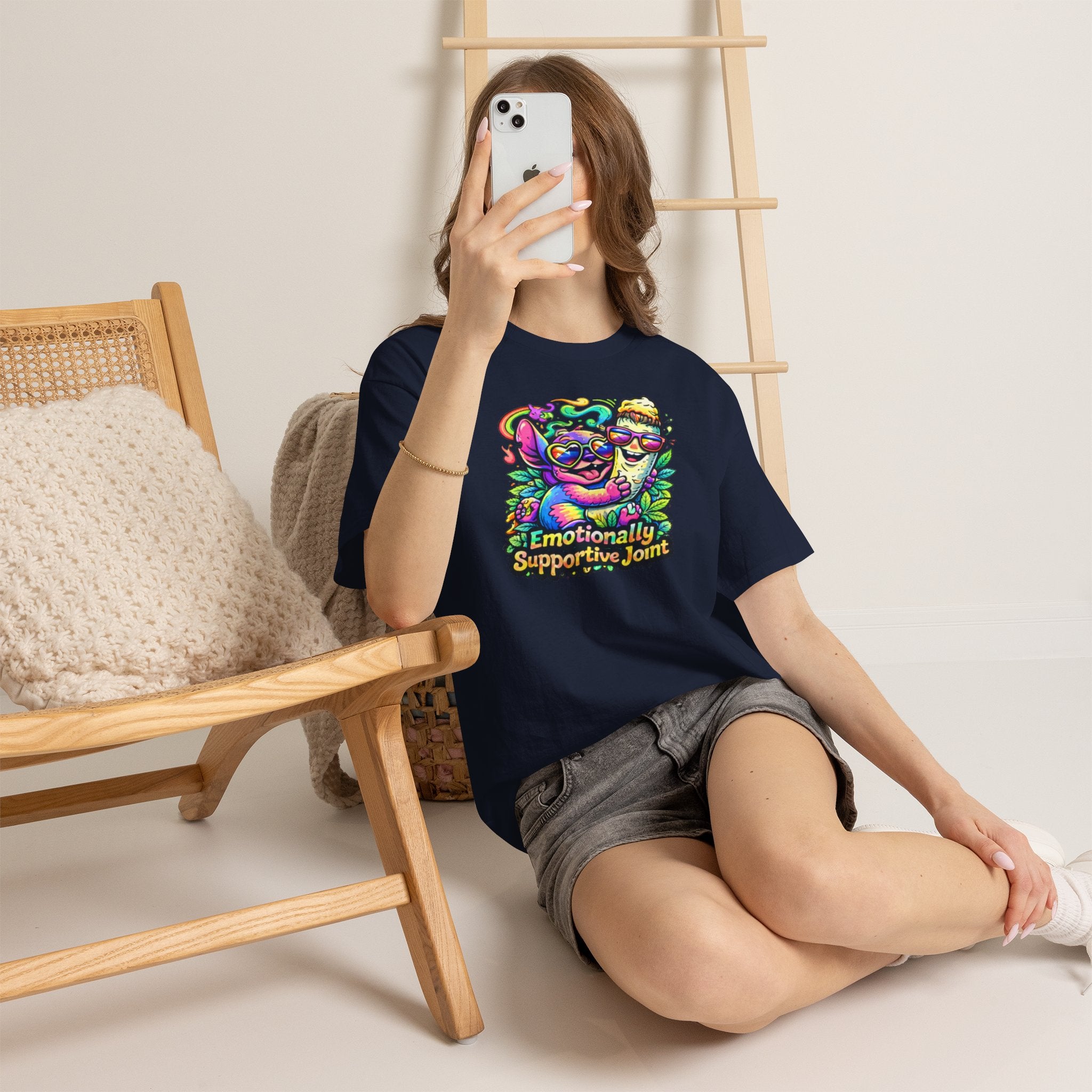 T-Shirt — "Emotionally Supportive Joint" Colorful Sloth & Ice Cream Graphic Tee