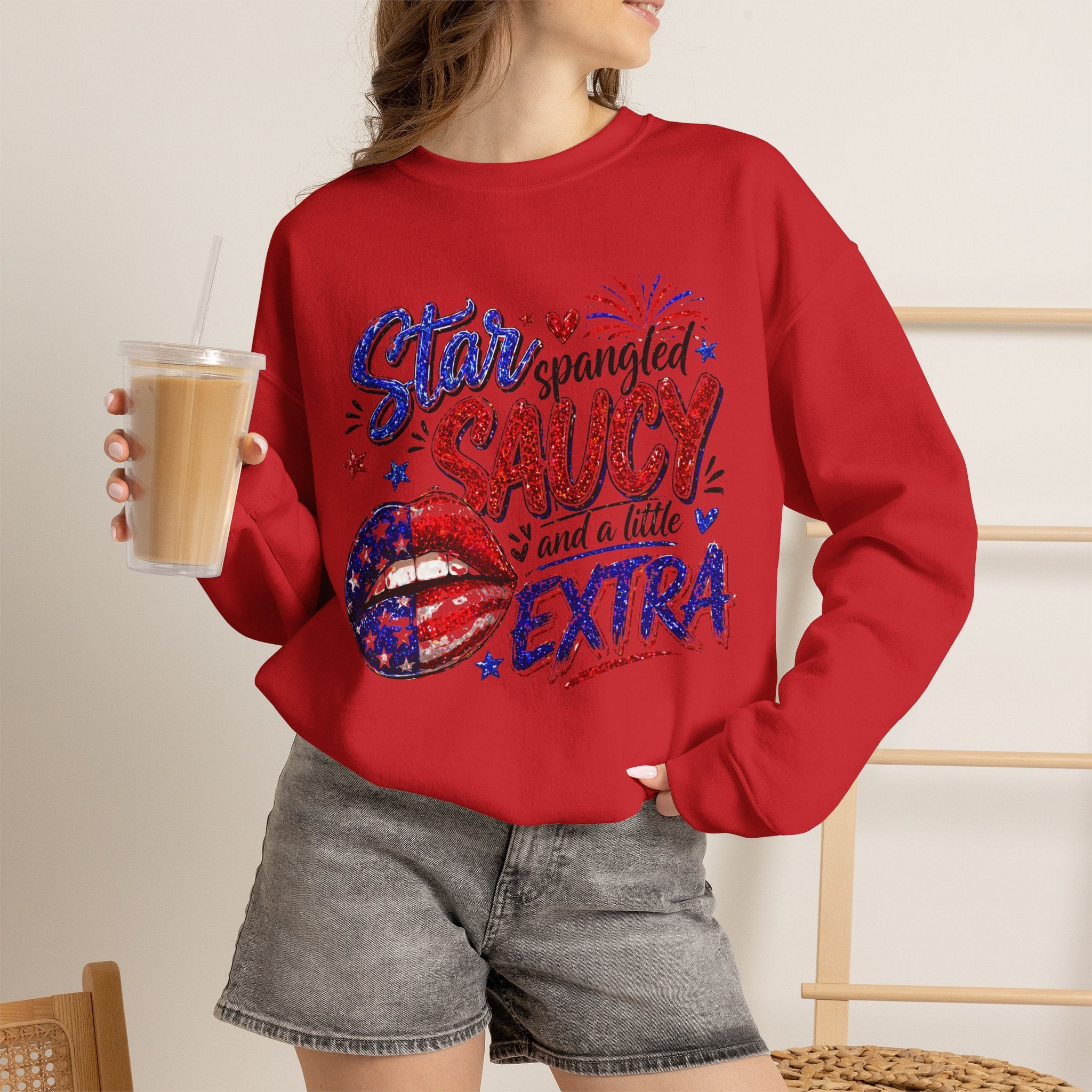 Patriotic 'Star Spangled Saucy & a Little Extra' Sweatshirt