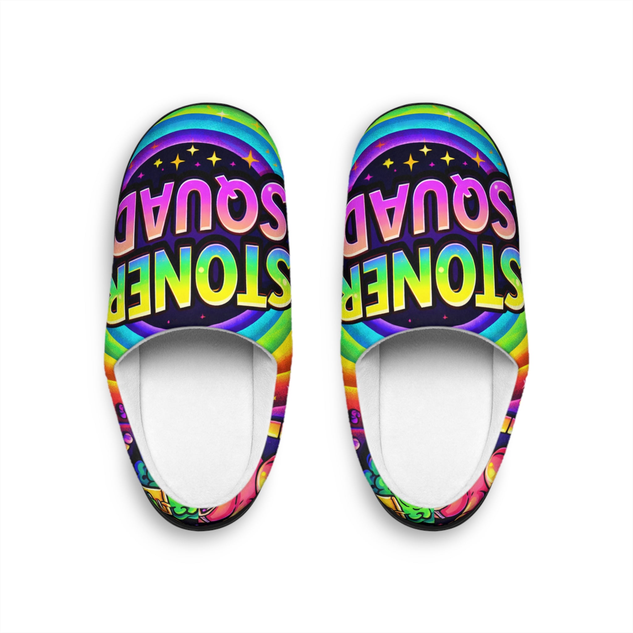 Slippers — Rainbow “Stoner Squad” Cozy Indoor Slides
