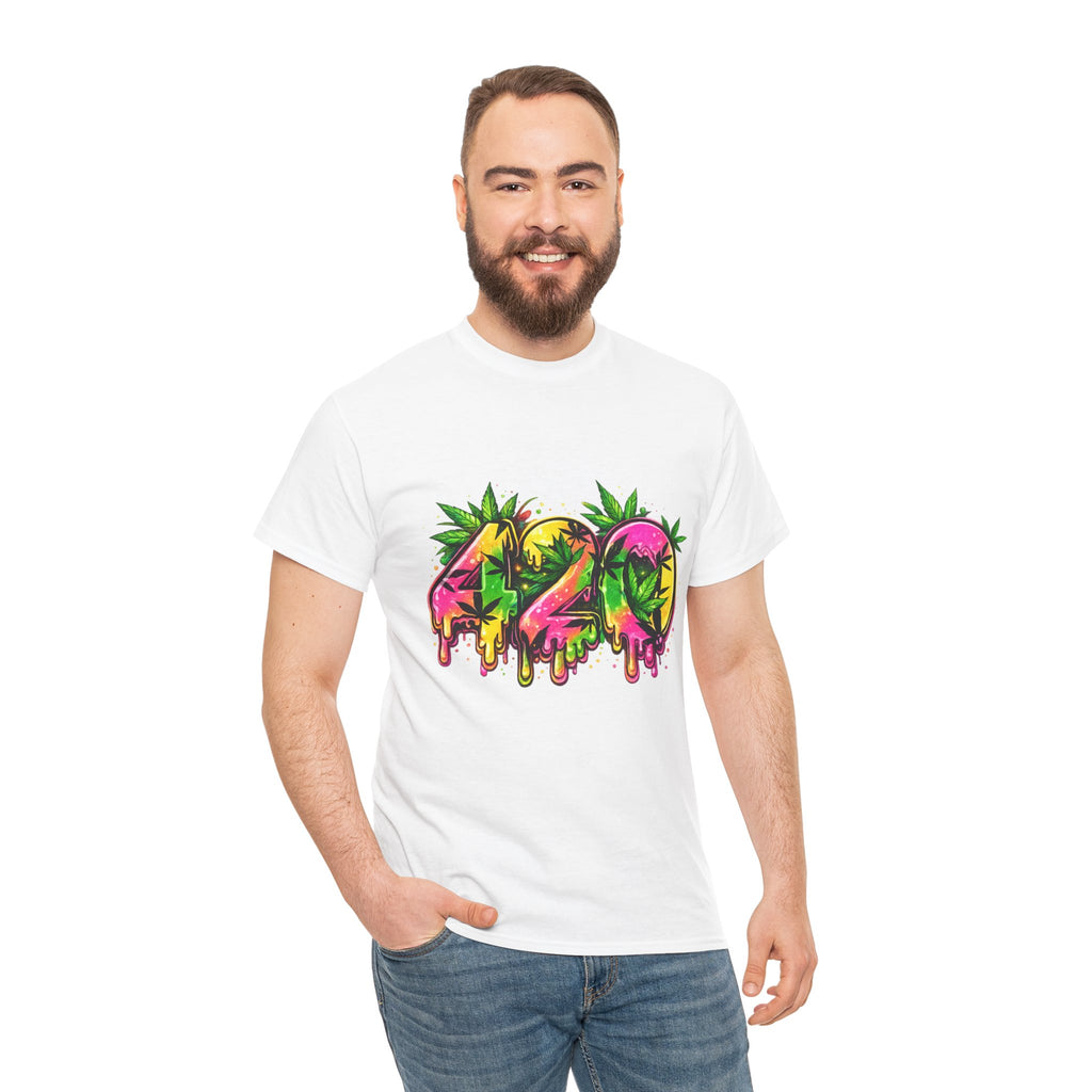 420 Drip Graphic T-Shirt — Cannabis Leaf Streetwear Tee
