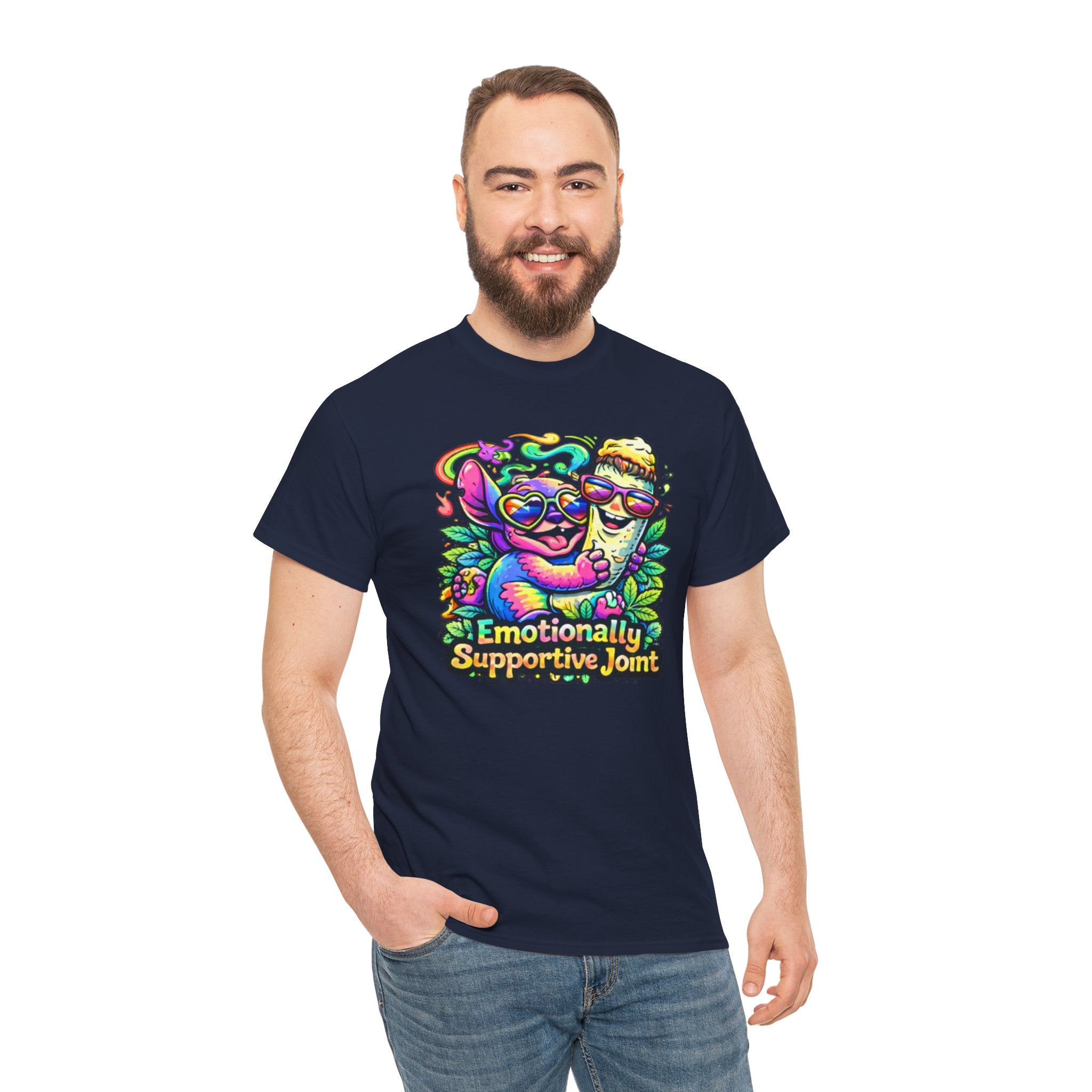 T-Shirt — "Emotionally Supportive Joint" Colorful Sloth & Ice Cream Graphic Tee