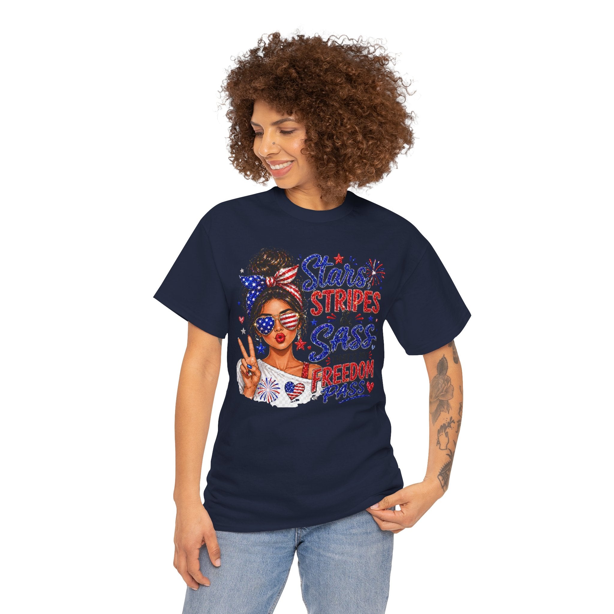 Patriotic 'Stars, Stripes & Sass' Tee — Fourth of July Women's Graphic T-Shirt