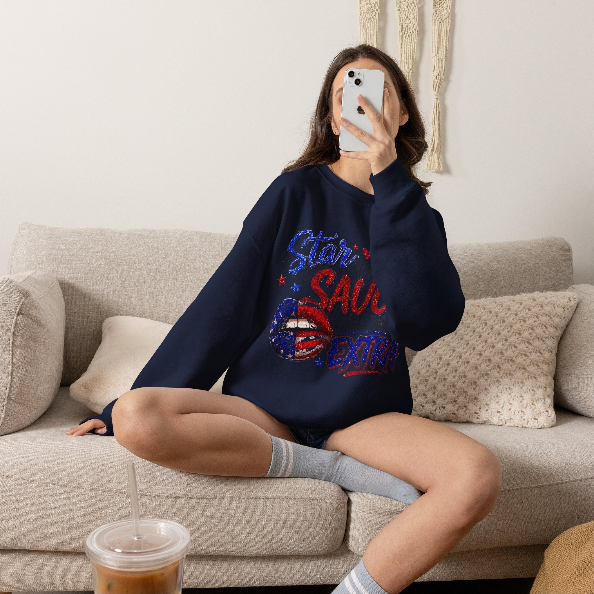 Patriotic 'Star Spangled Saucy & a Little Extra' Sweatshirt