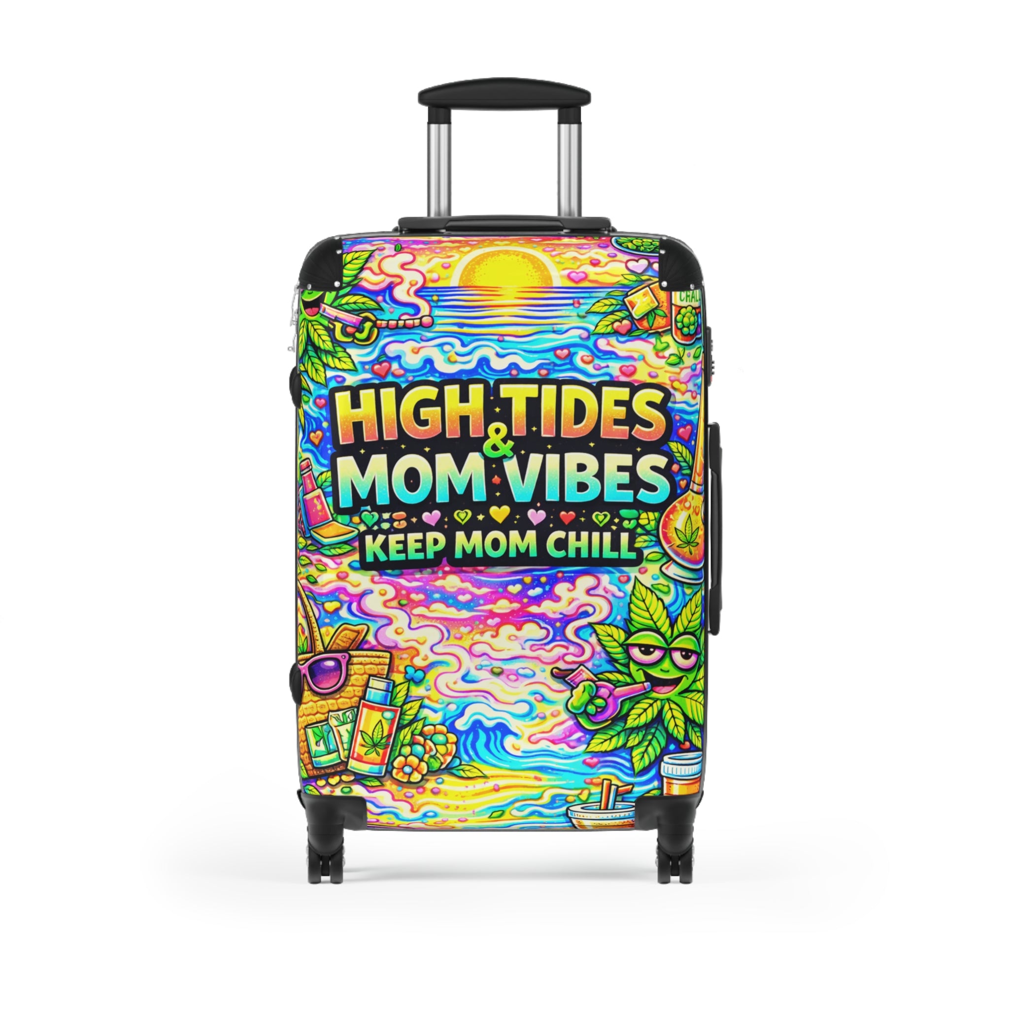 High Tides Mom Vibes Carry-On Suitcase — Keep Mom Chill Beach Travel Luggage