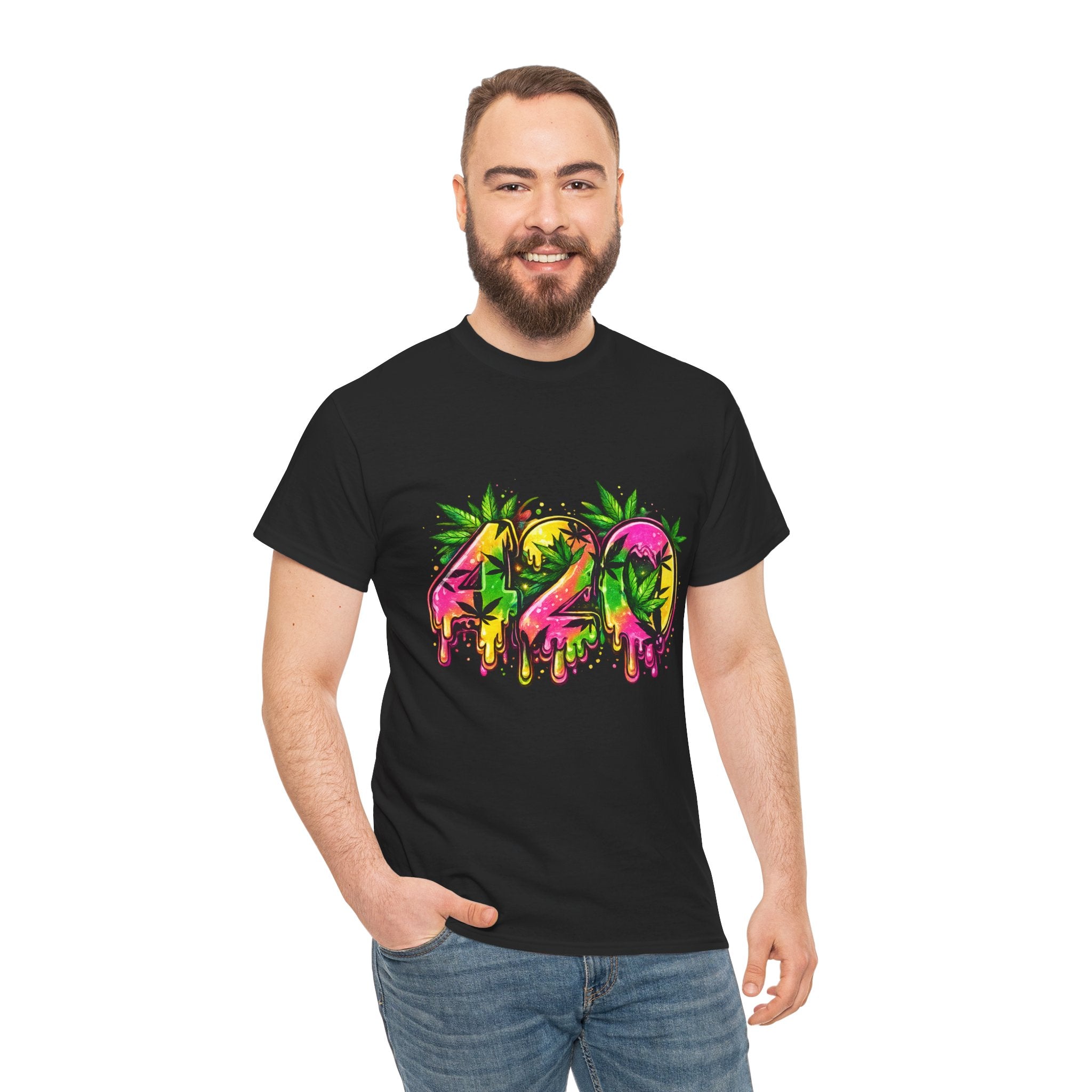 420 Drip Graphic T-Shirt — Cannabis Leaf Streetwear Tee