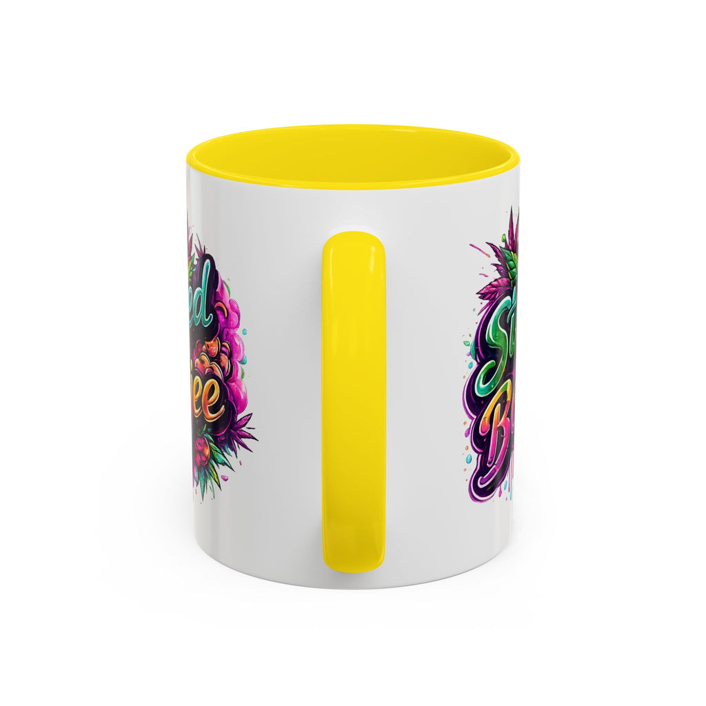 Accent Coffee Mug — "Stoned and Boujee" Colorful Cannabis Art
