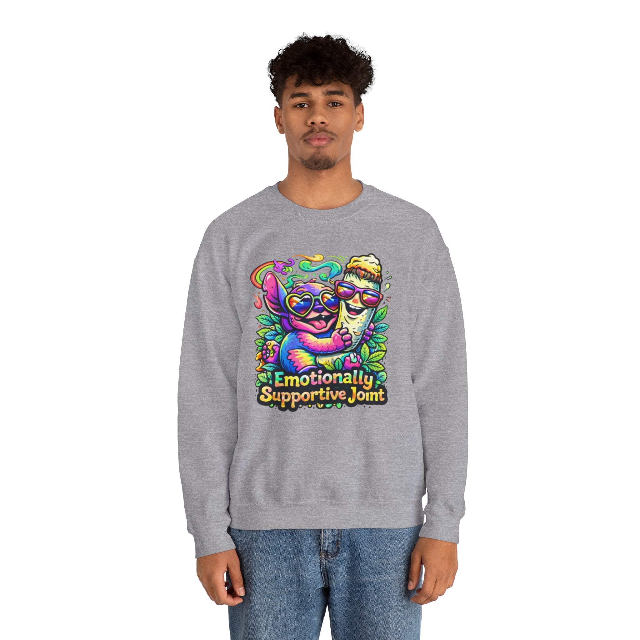 Emotionally Supportive Joint Sweatshirt — Cute Sloth & Joint Hug Graphic