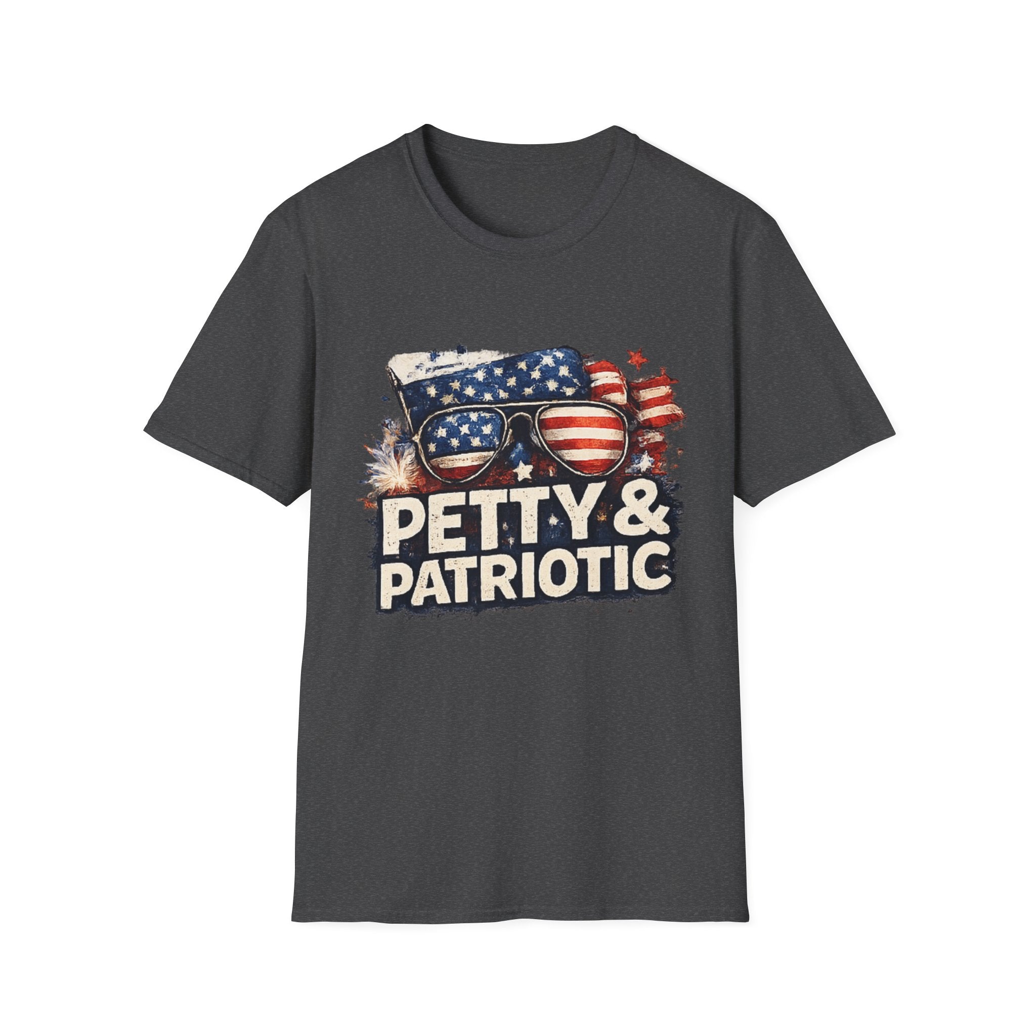 Petty & Patriotic T-Shirt — Funny American Flag Sunglasses Tee