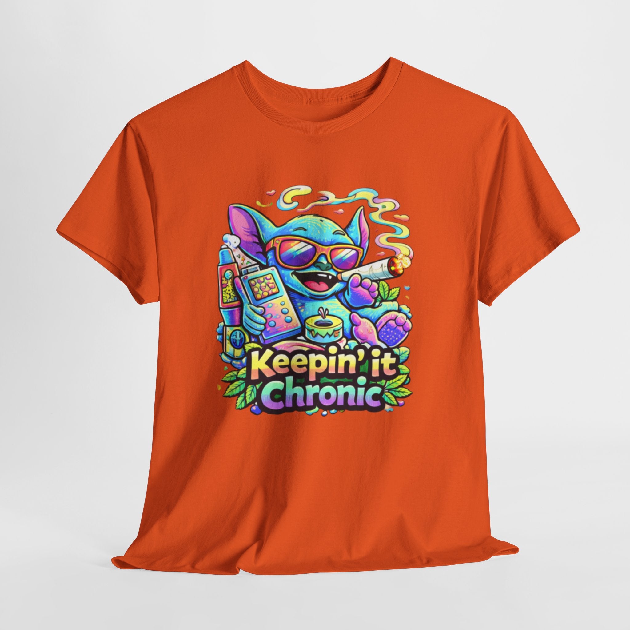 Keepin' It Chronic T-Shirt — Colorful Stoner Cat Graphic Tee