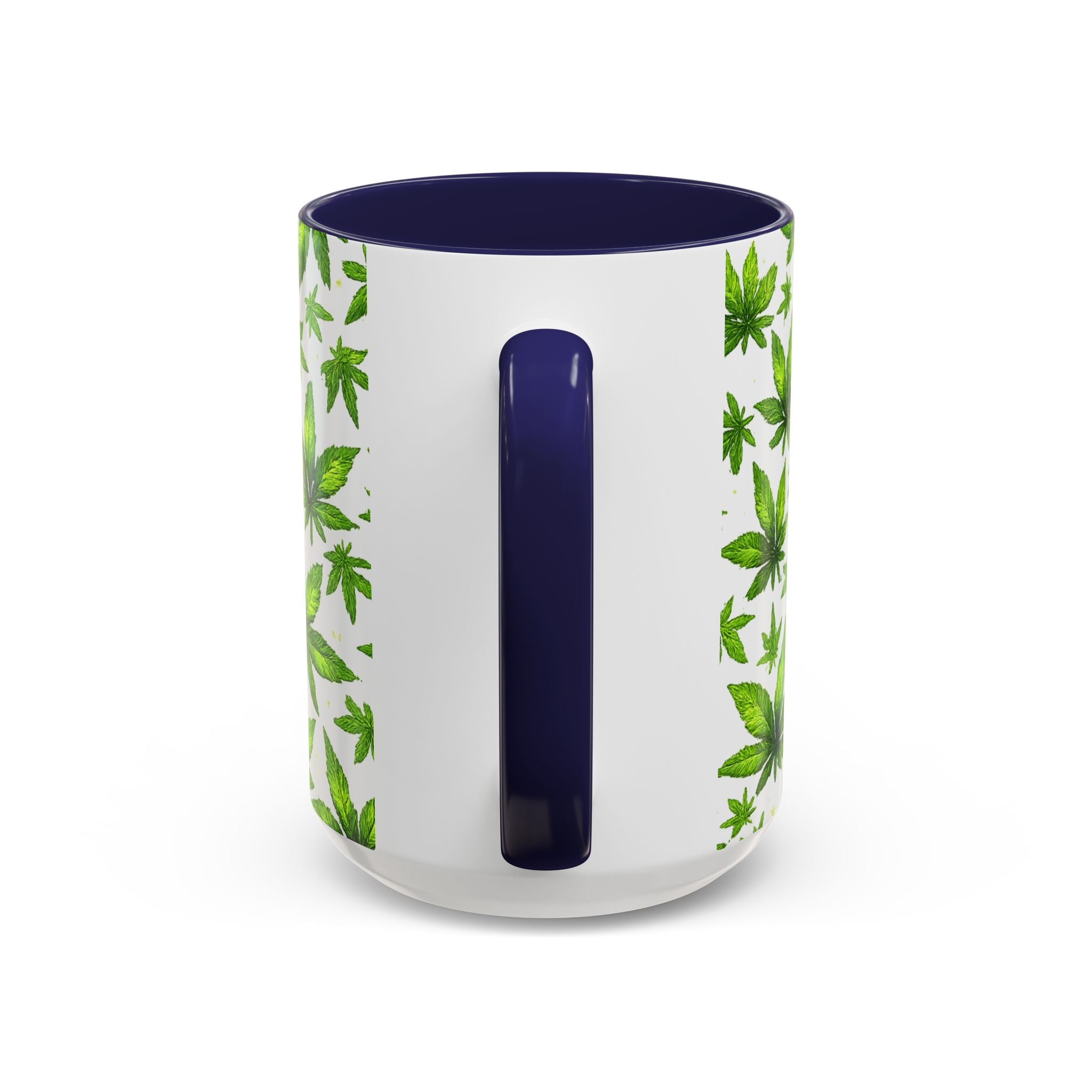 Cannabis Leaf Pattern Accent Coffee Mug – 11/15oz Ceramic