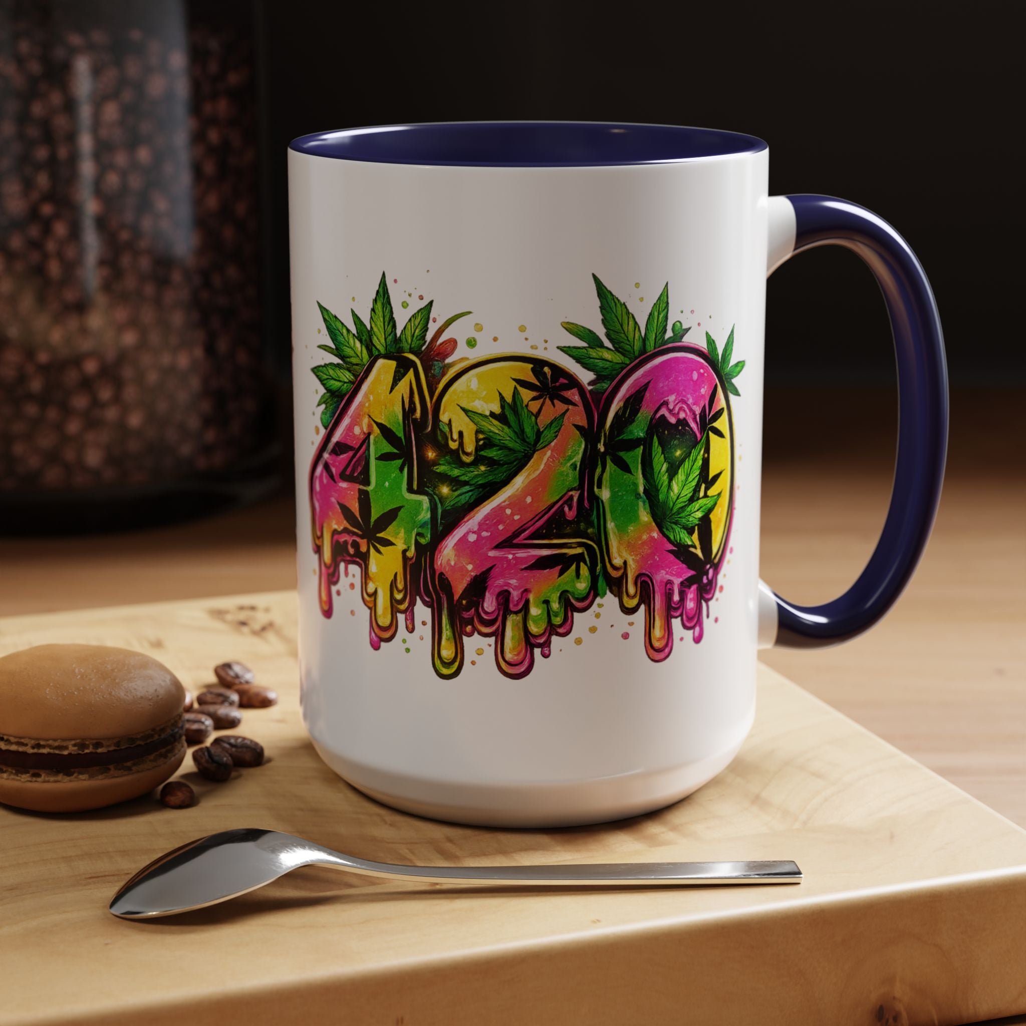 420 Drip Coffee Mug — Colorful Cannabis Stoner Art Accent Mug (11/15oz)