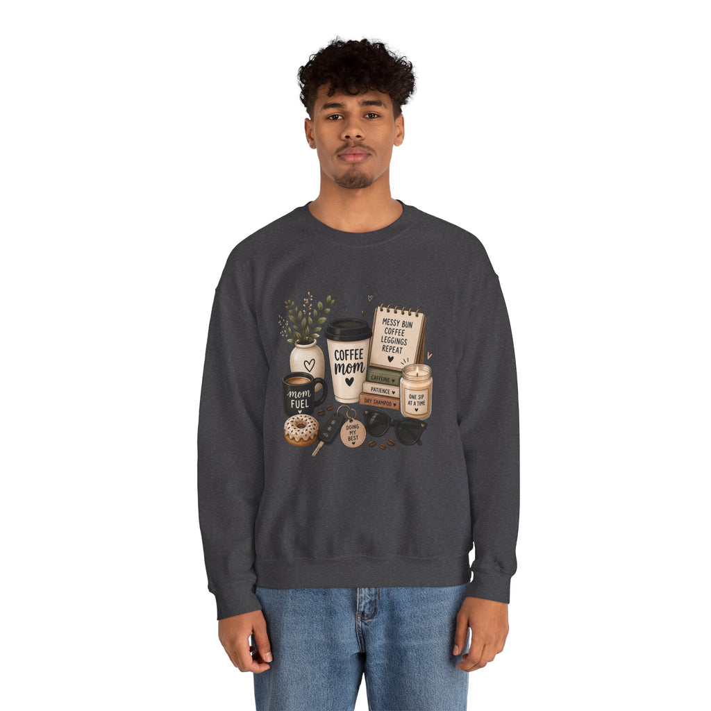 Coffee Mom Crewneck Sweatshirt — Cozy Morning Coffee Lover Graphic