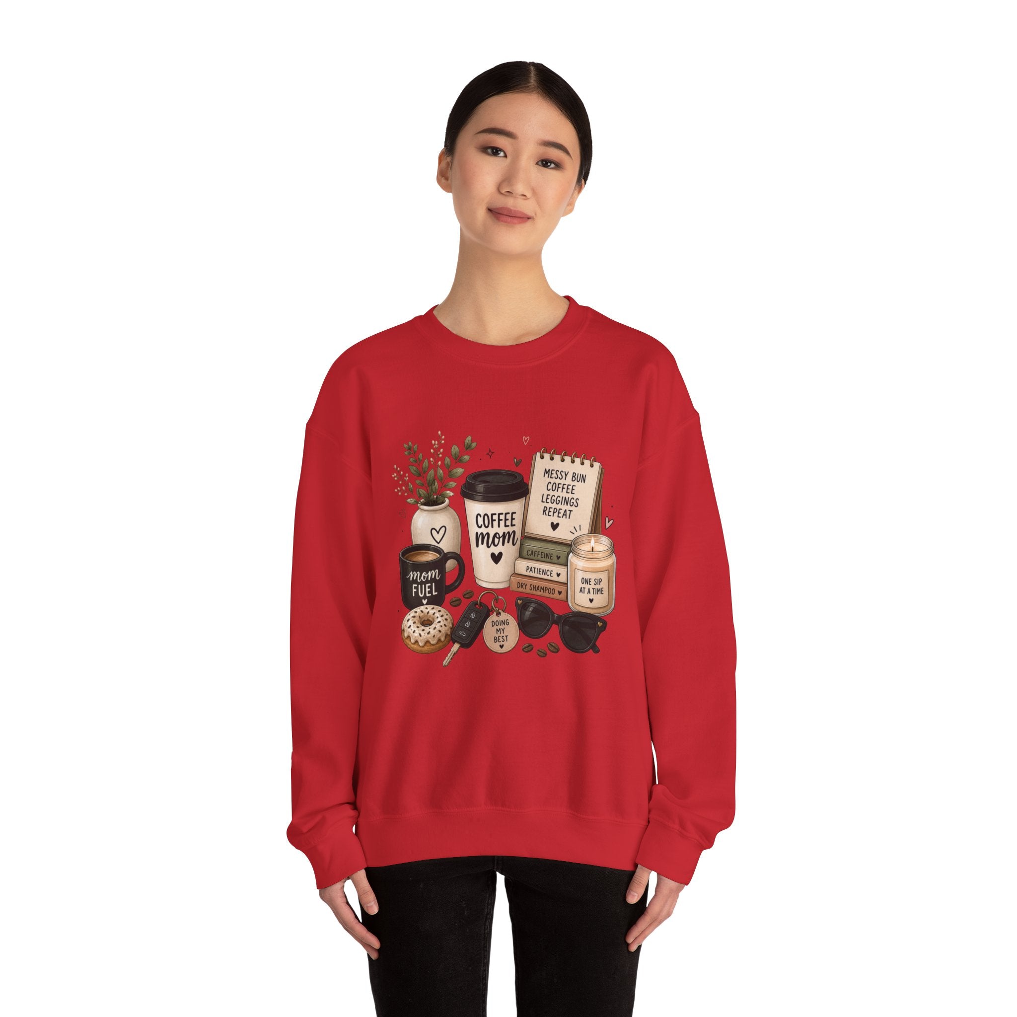 Coffee Mom Crewneck Sweatshirt — Cozy Morning Coffee Lover Graphic