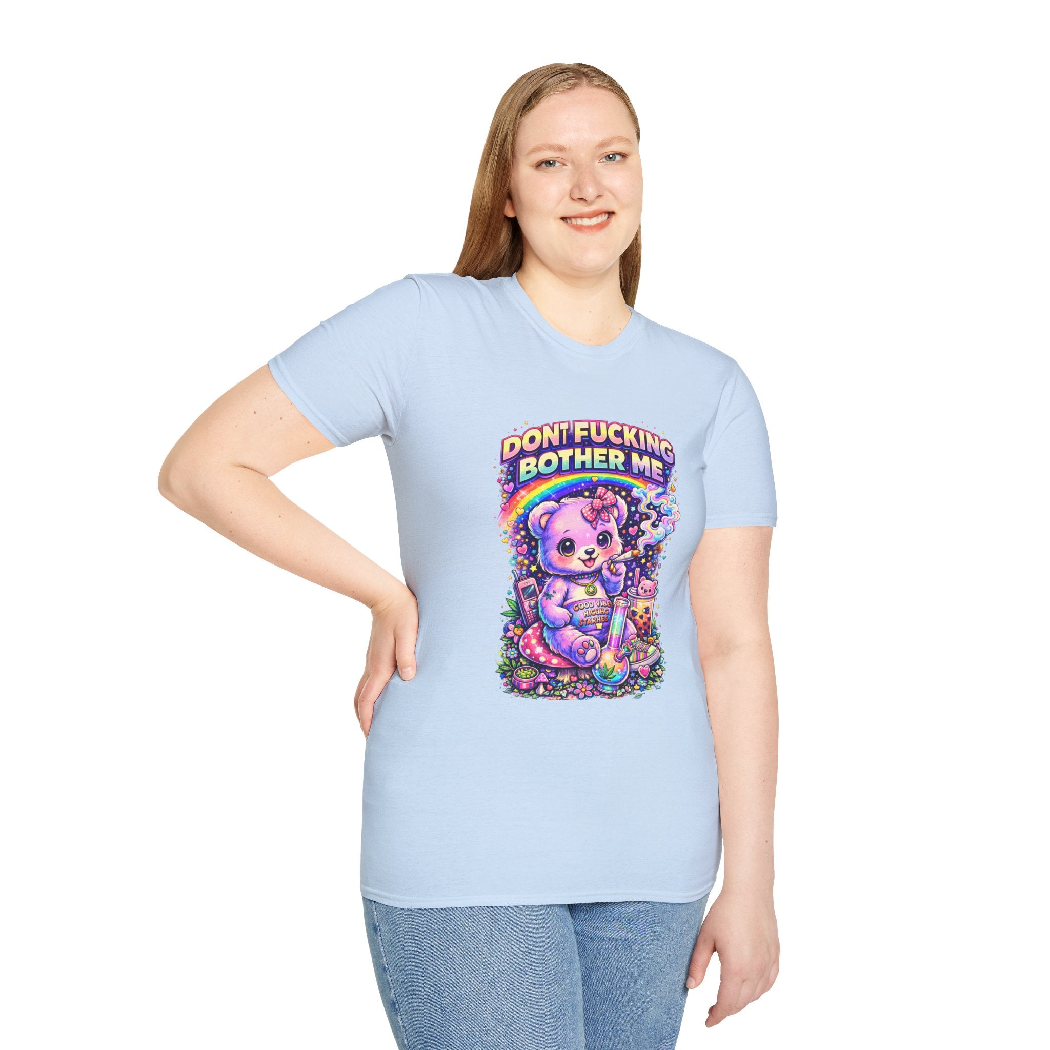Don't Fucking Bother Me T-Shirt — Cute Retro Rainbow Bear Graphic Tee