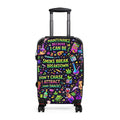 Suitcase — Colorful Cannabis Self-Care Carry-On: "Maintenance Because I Can Be" Travel Luggage