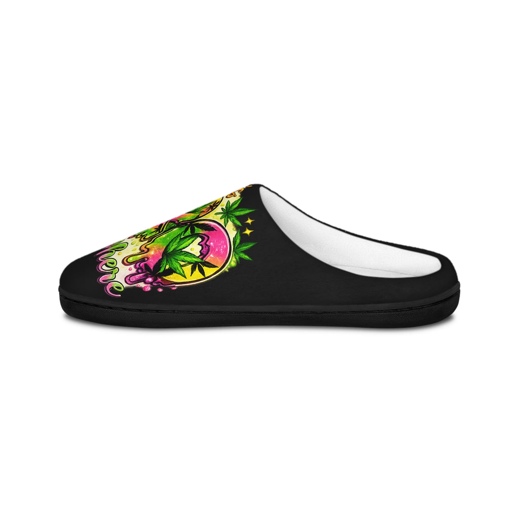 "It's Somewhere" Colorful Retro Tropical Indoor House Slippers