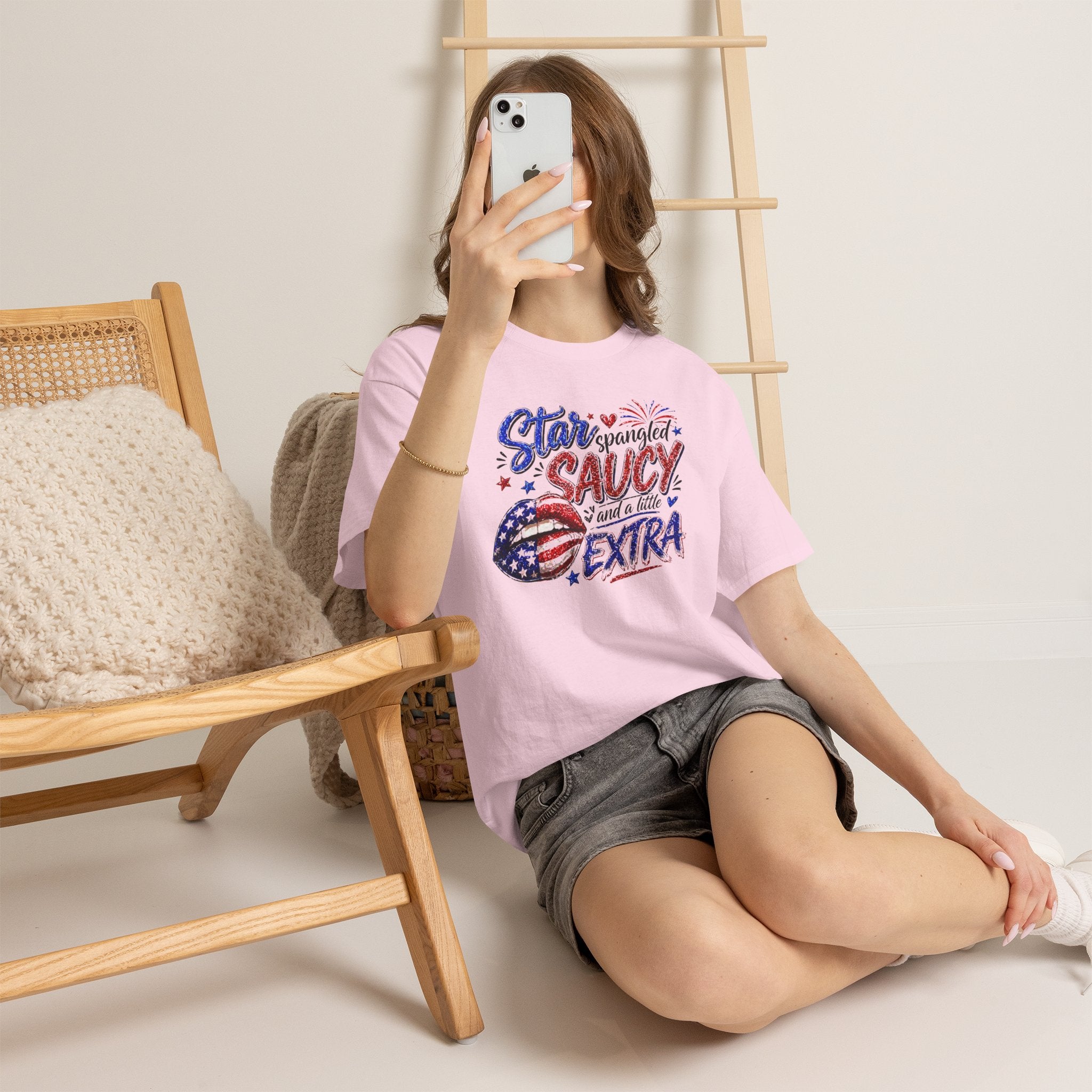 Patriotic “Star-Spangled Saucy & a Little Extra” Tee