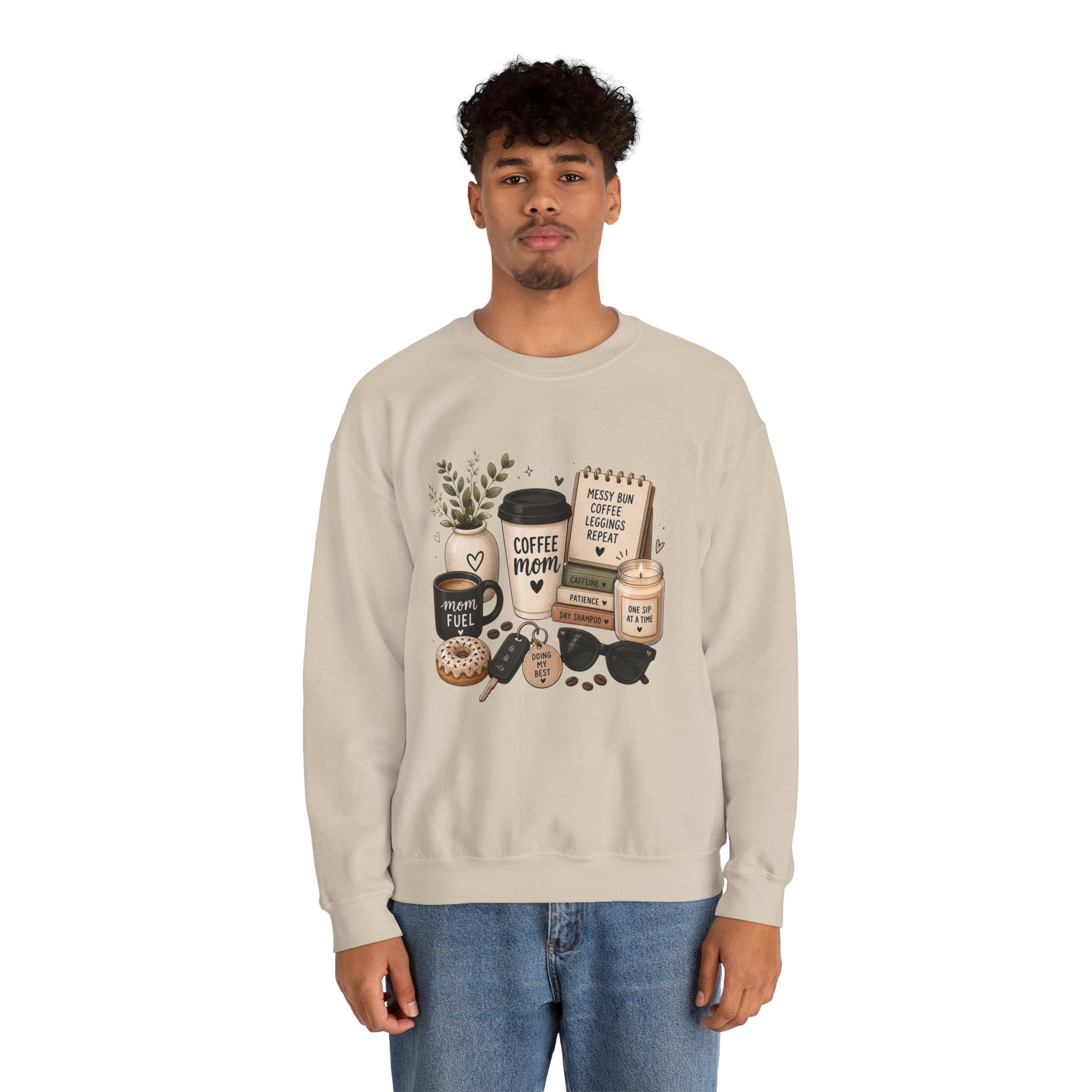Coffee Mom Crewneck Sweatshirt — Cozy Morning Coffee Lover Graphic