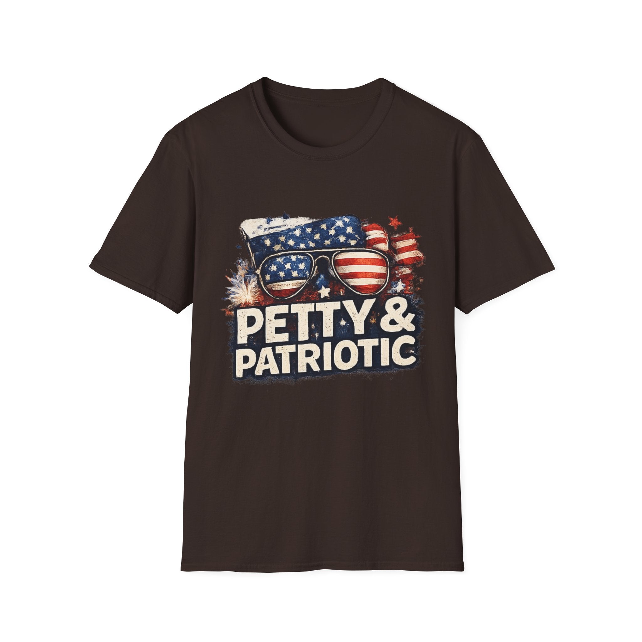 Petty & Patriotic T-Shirt — Funny American Flag Sunglasses Tee