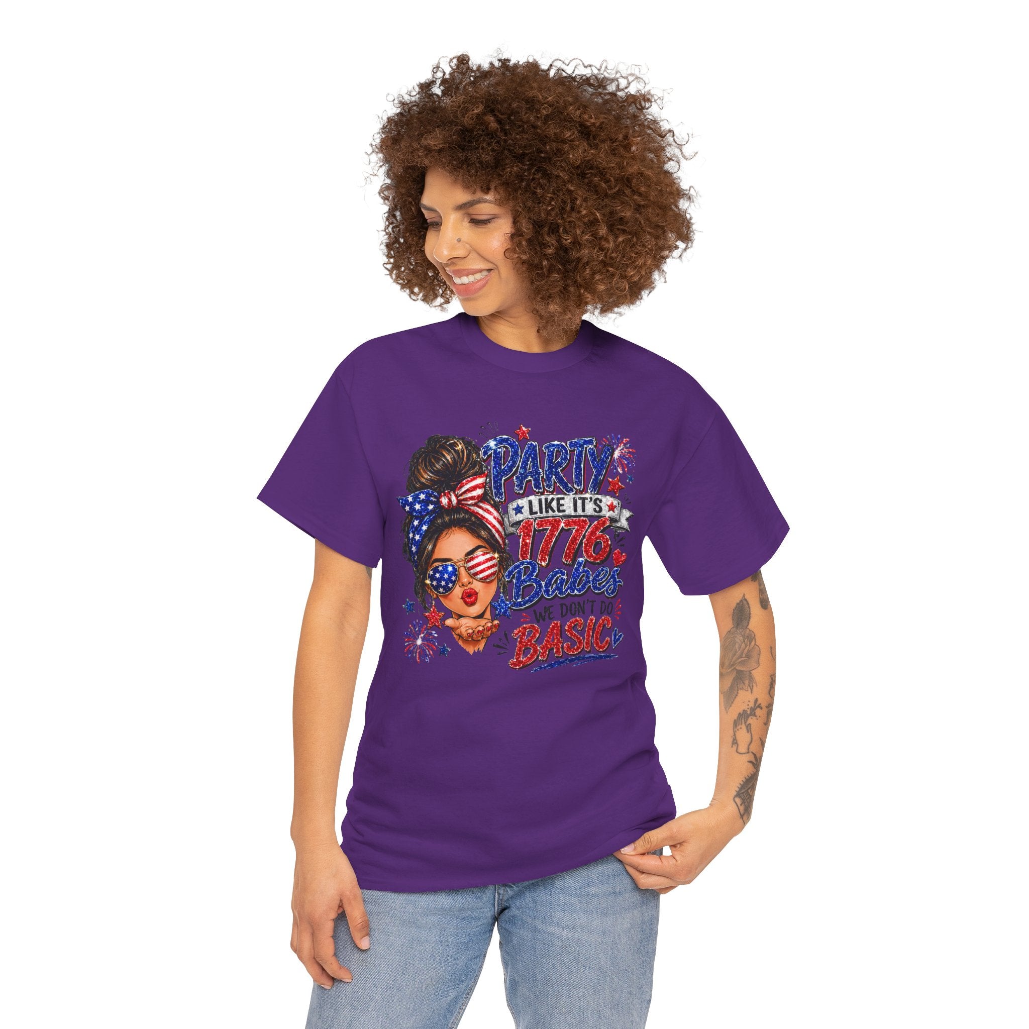 1776 Party Vibes Tee — "Party Like It's 1776 Because We Don't Do Basic" Patriotic T-Shirt
