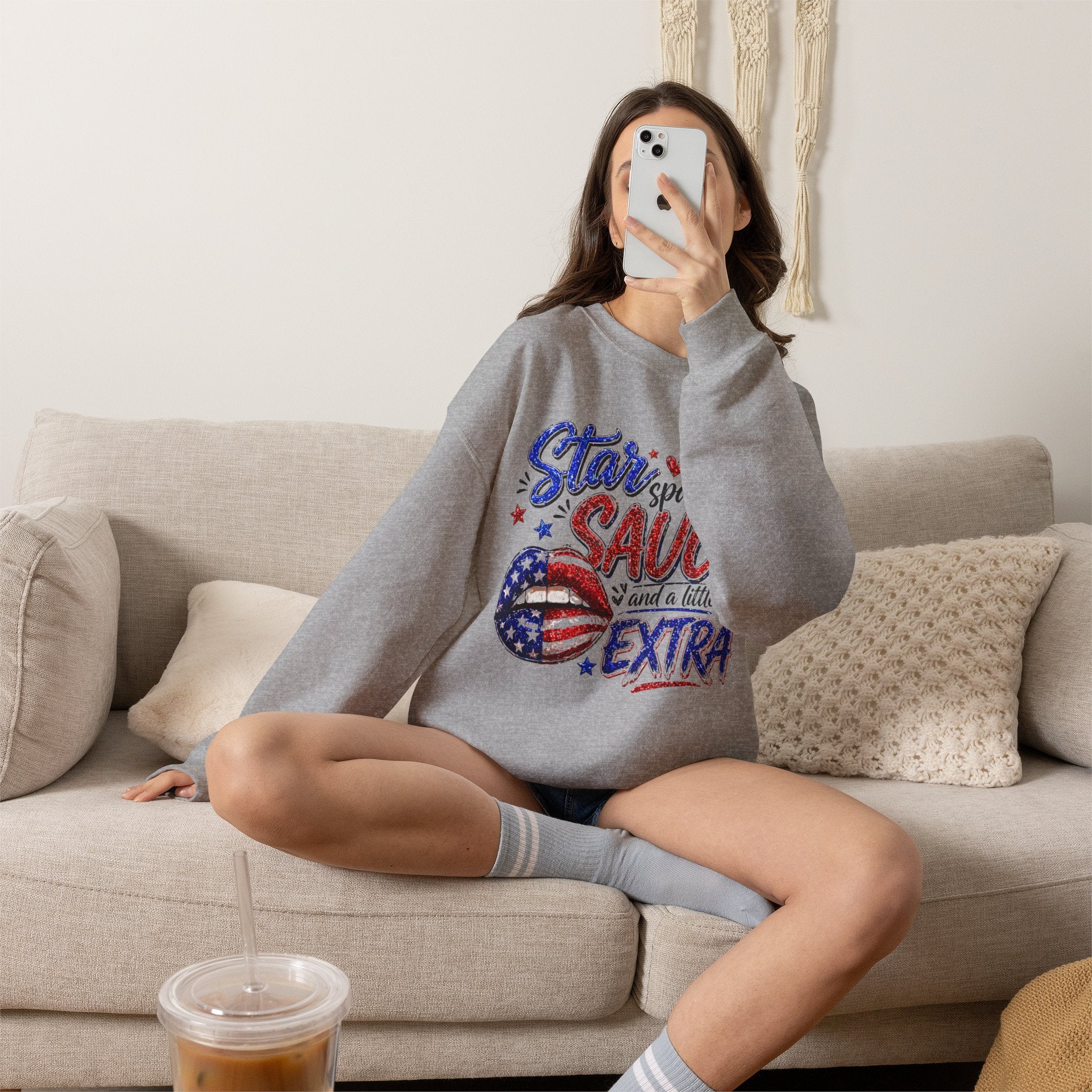 Patriotic 'Star Spangled Saucy & a Little Extra' Sweatshirt