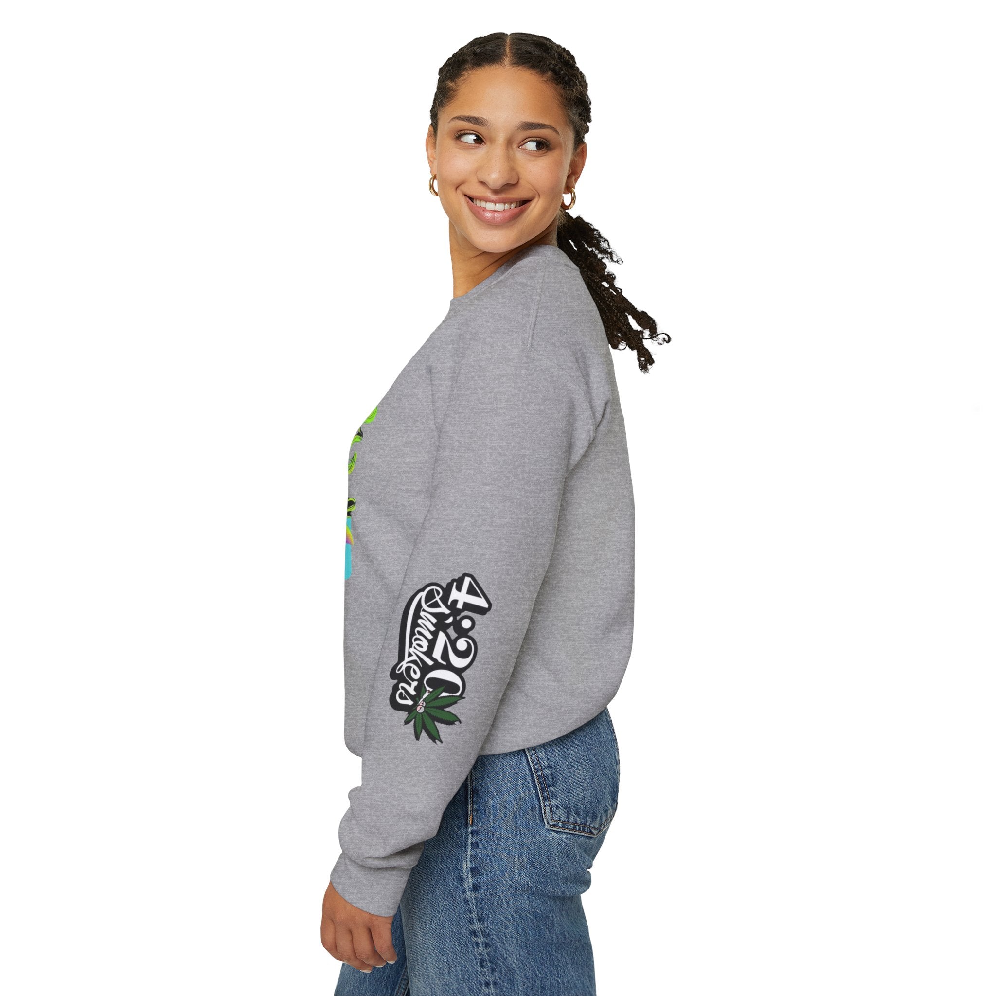 Stoner Chicks Crewneck Sweatshirt — Retro Cannabis Graphic
