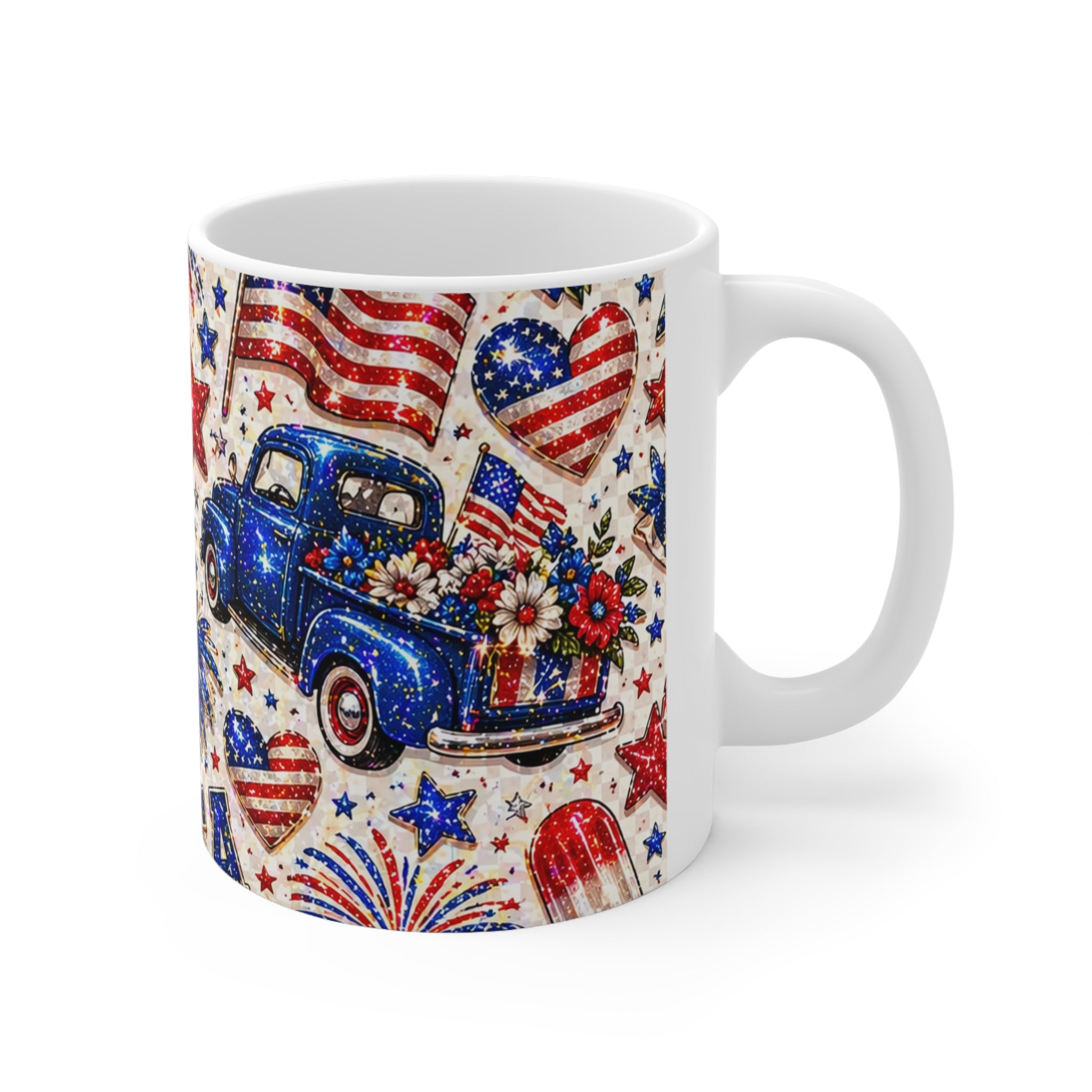 Let Freedom Sparkle Mug — Patriotic 4th of July Ceramic Coffee Cup (11oz & 15oz)