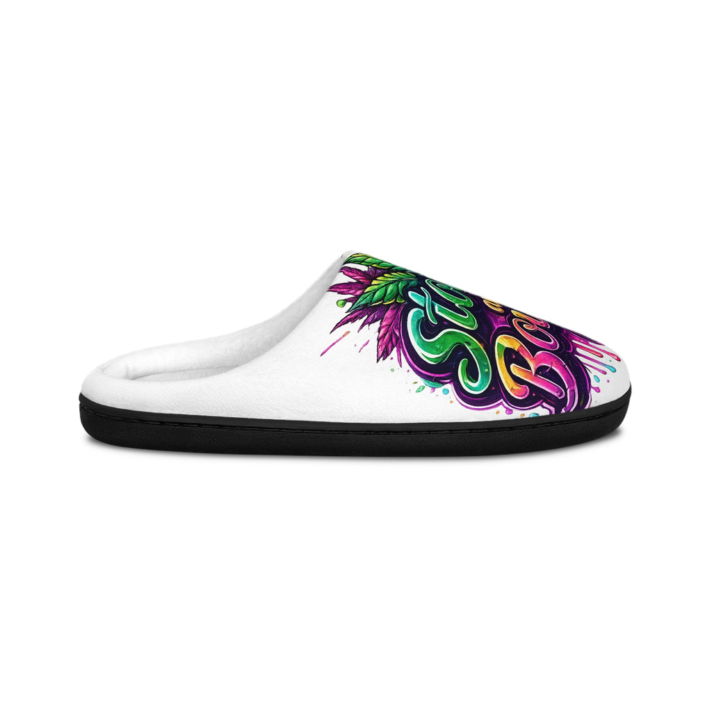 Slender and Boujee Women's Indoor Slippers — Colorful Floral Graphic
