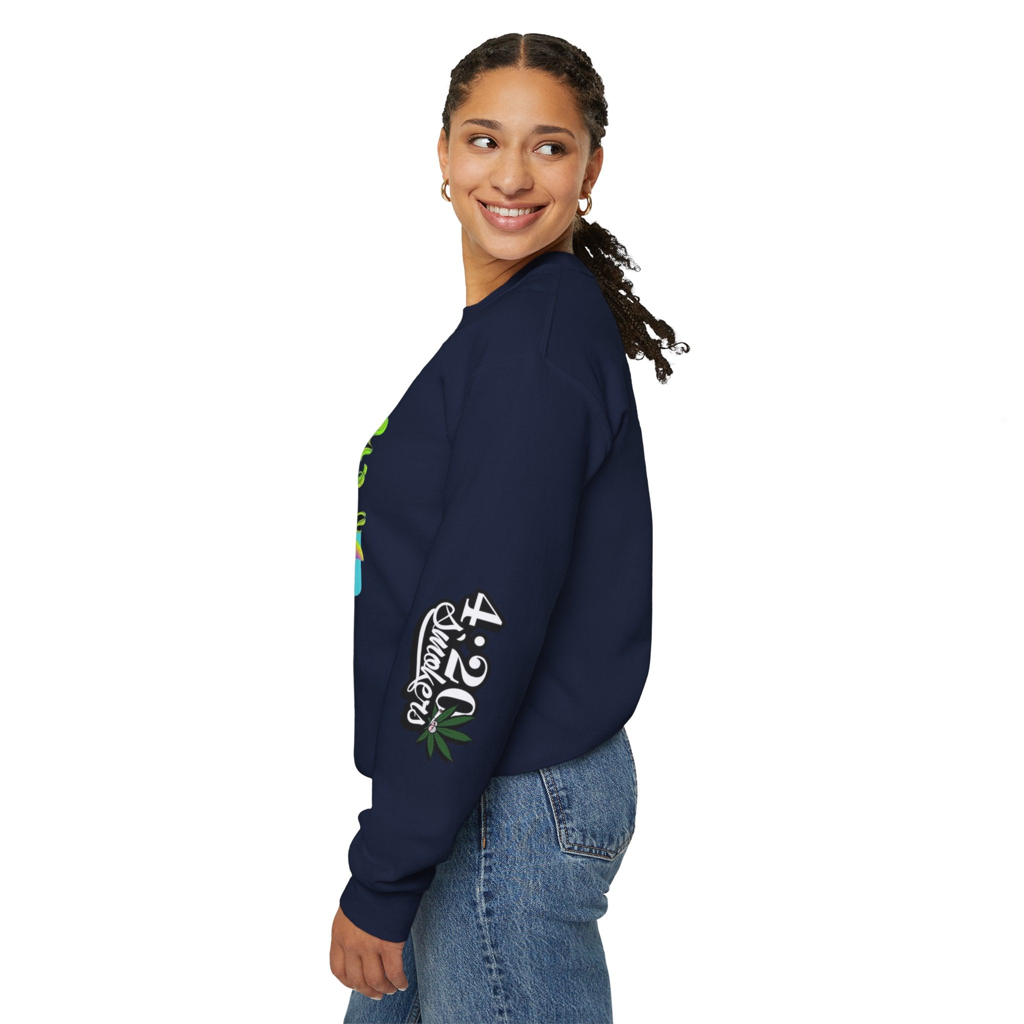 Stoner Chicks Crewneck Sweatshirt — Retro Cannabis Graphic