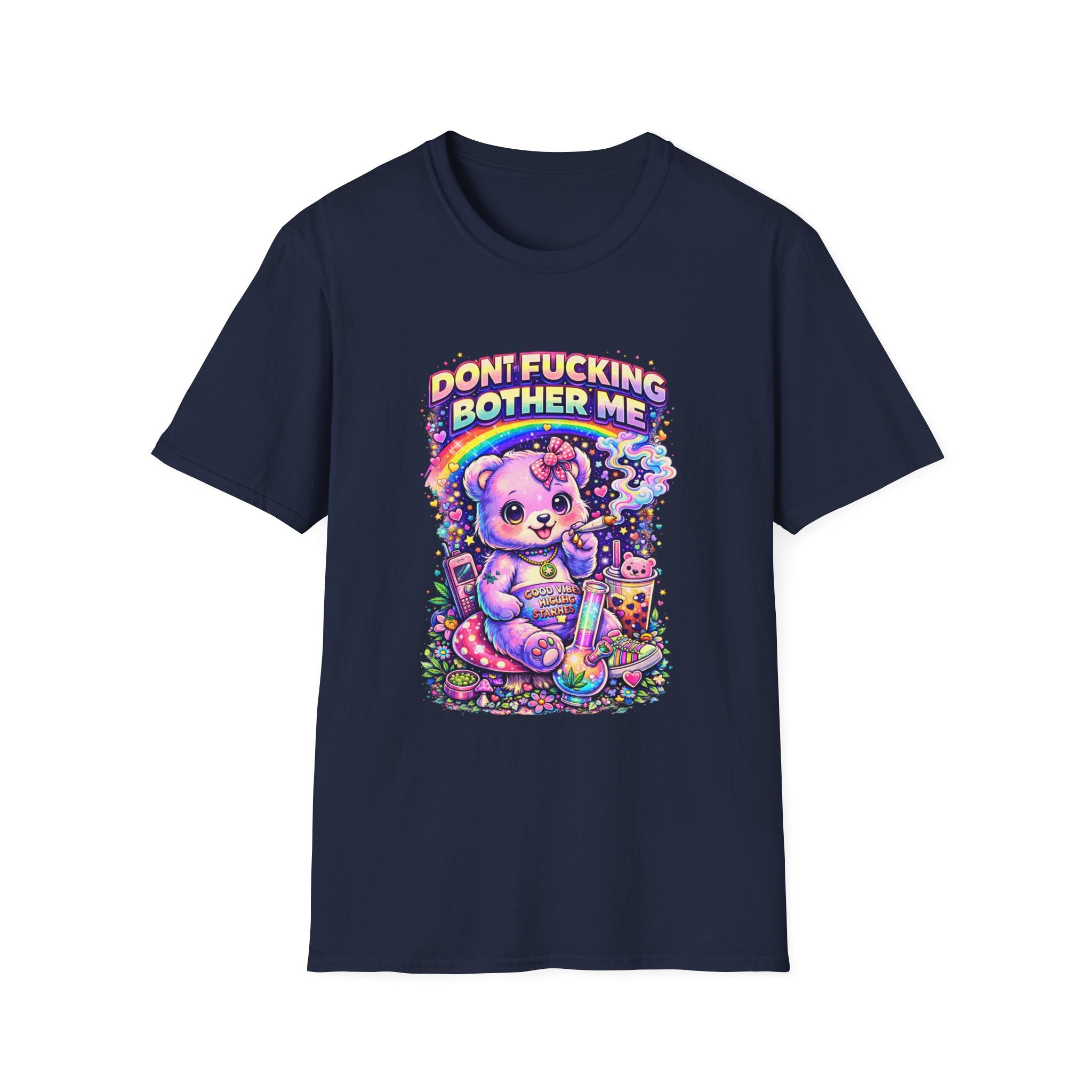 Don't Fucking Bother Me T-Shirt — Cute Retro Rainbow Bear Graphic Tee