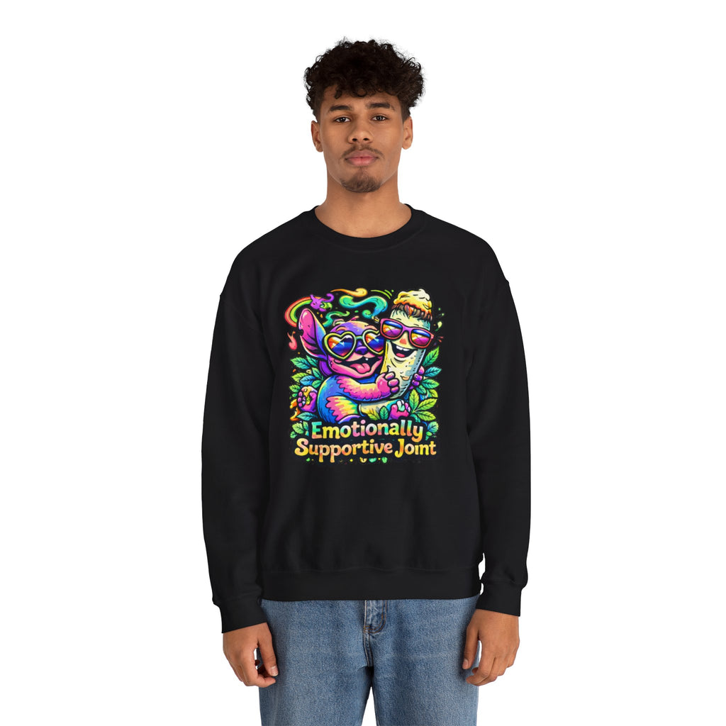 Emotionally Supportive Joint Sweatshirt — Cute Sloth & Joint Hug Graphic