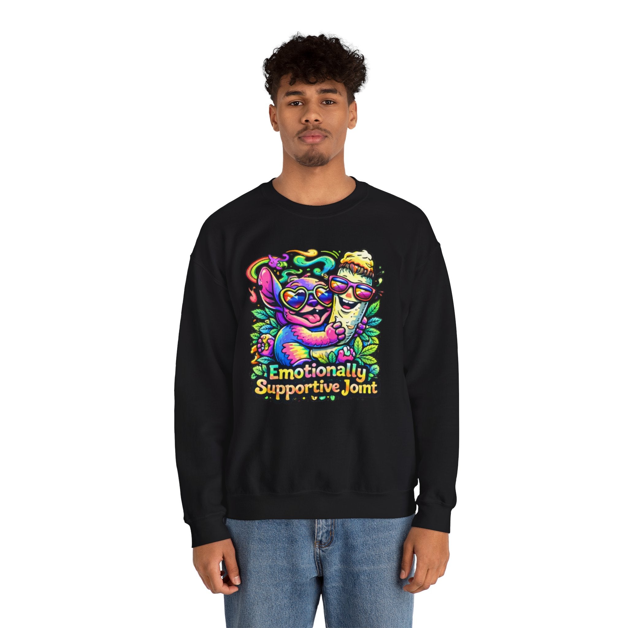 Emotionally Supportive Joint Sweatshirt — Cute Sloth & Joint Hug Graphic