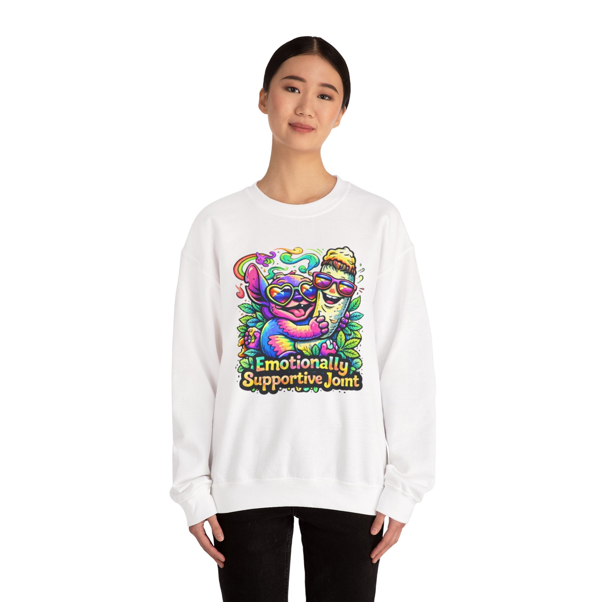 Emotionally Supportive Joint Sweatshirt — Cute Sloth & Joint Hug Graphic